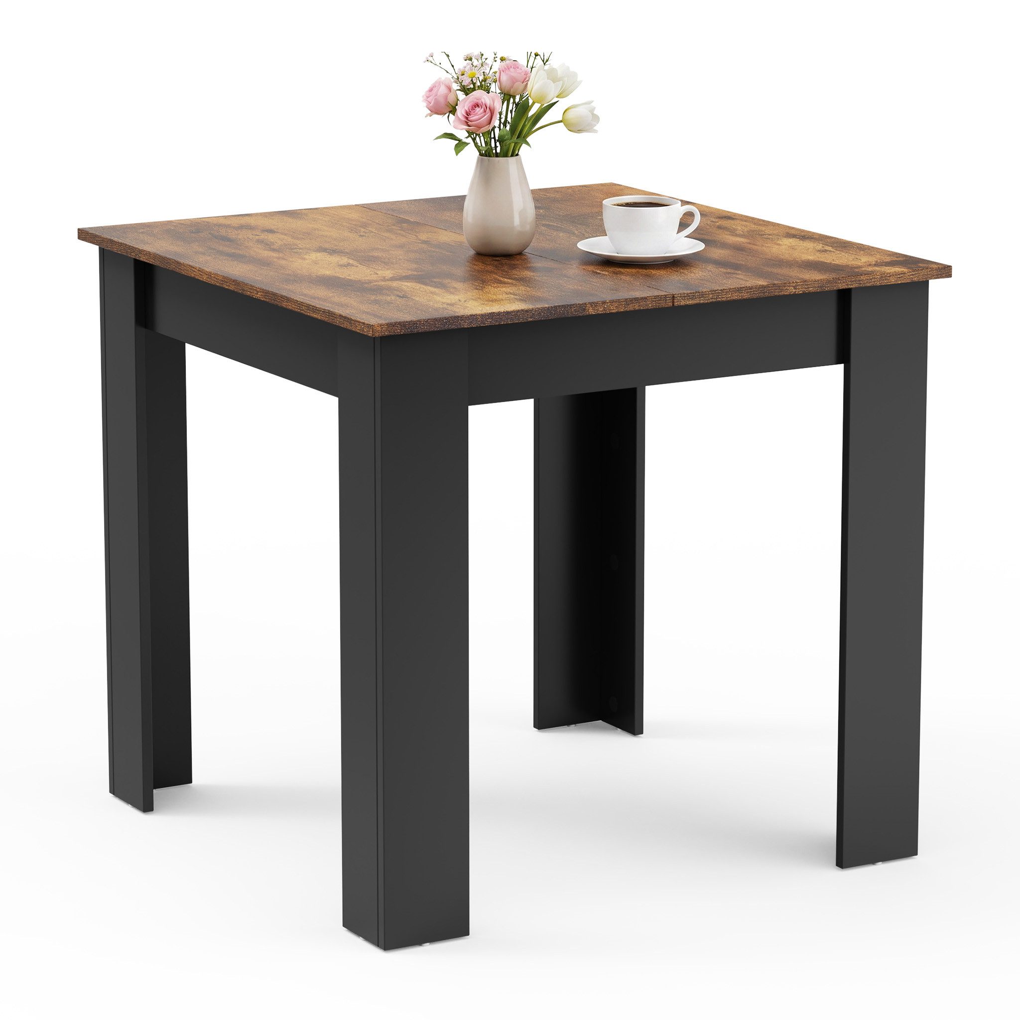 Mondeer Esstisch Quadratischer Esstisch (80 x 80 x 75.5 cm), Platzsparender Küchentisch für 2-4 Personen