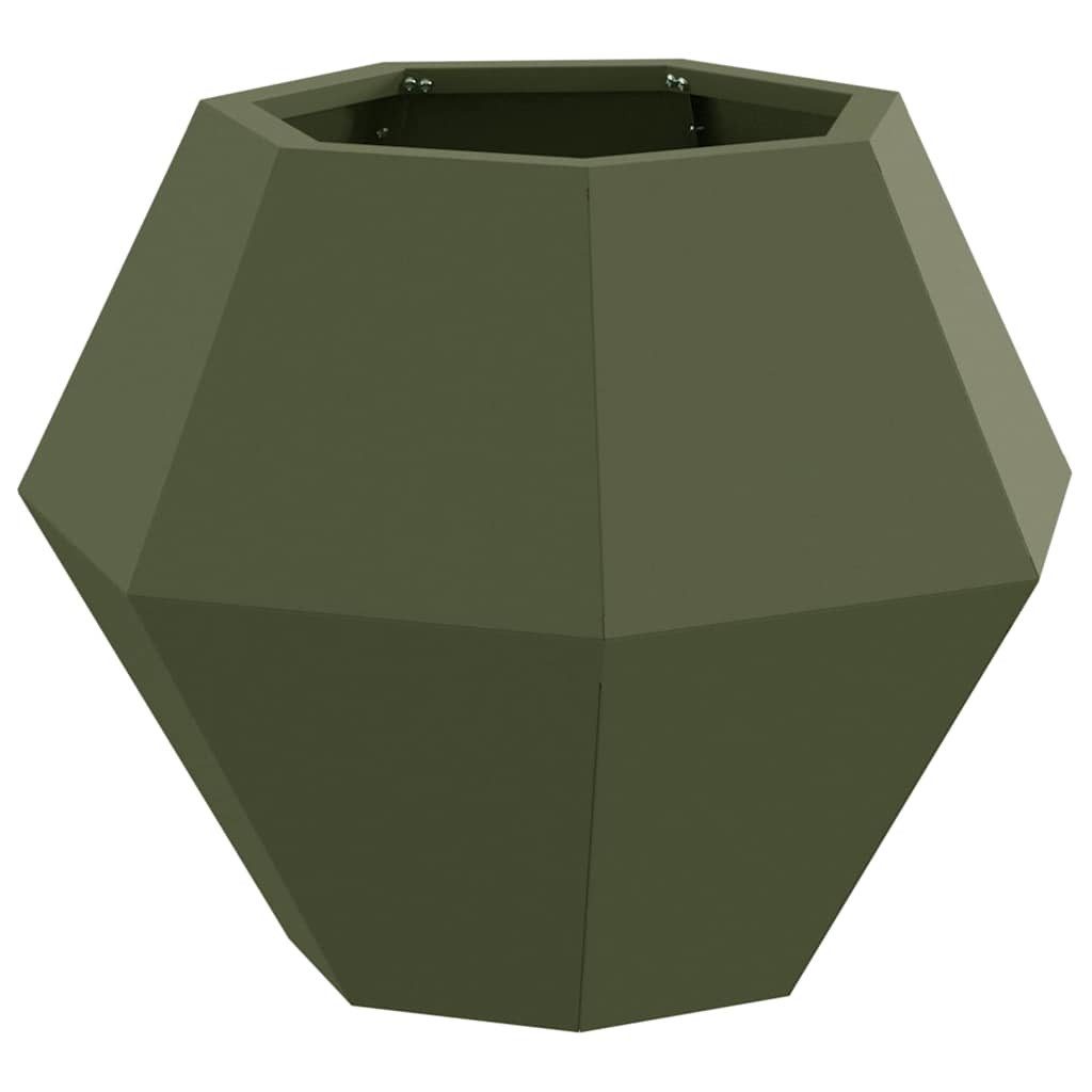 vidaXL Blumentopf Pflanzkübel Olive Grün 50 x 50 x 40 cm Stahl (1 St)