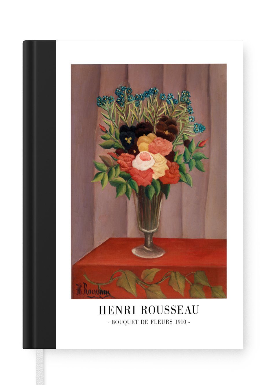 MuchoWow Notizbuch Blumen - Pflanzen - Vintage - Rousseau - Alte Meister, Journal, Merkzettel, Tagebuch, Notizheft, A5, 98 Seiten, Haushaltsbuch