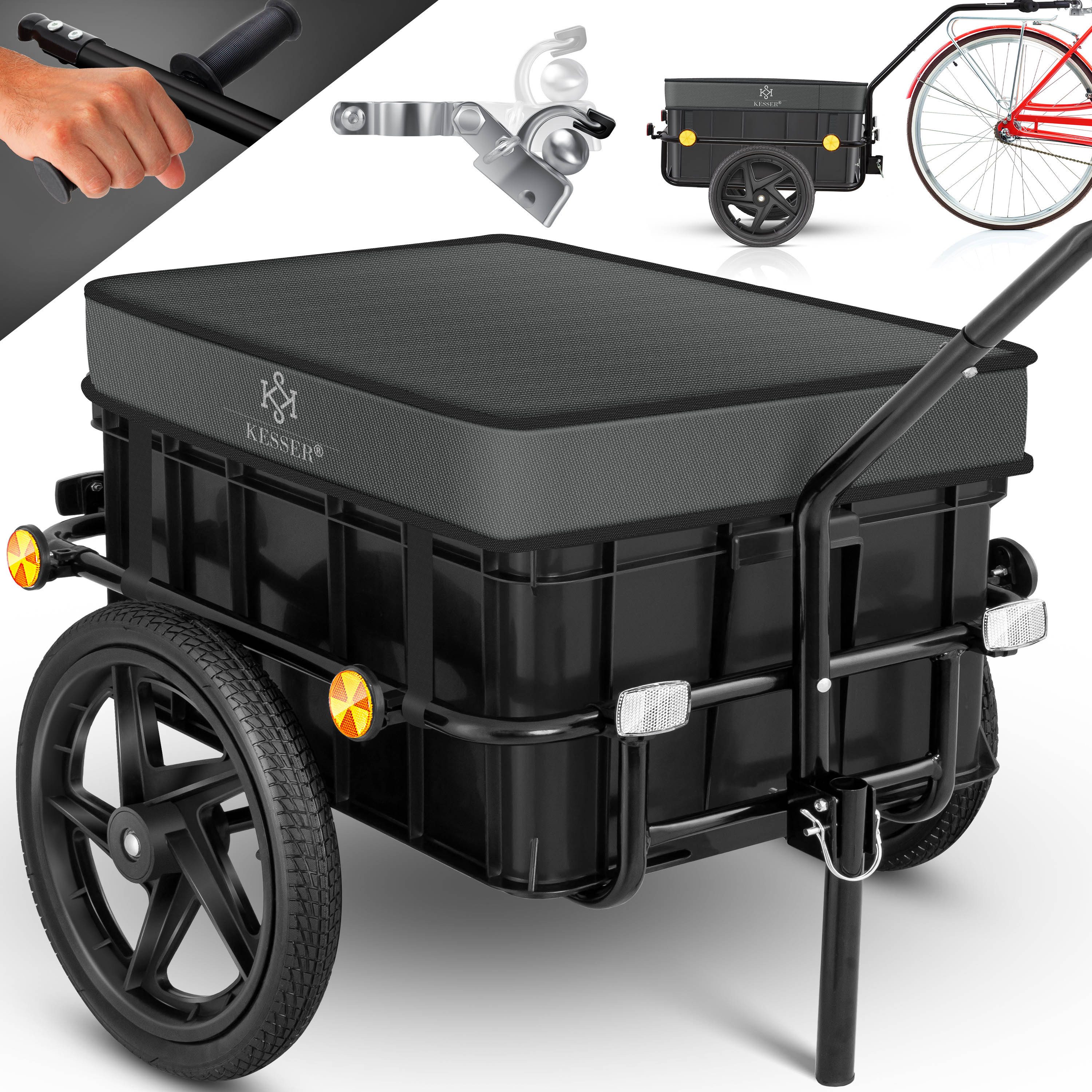 KESSER Fahrradlastenanhänger, Fahrradanhänger Lastenanhänger Handwagen mit Kupplung