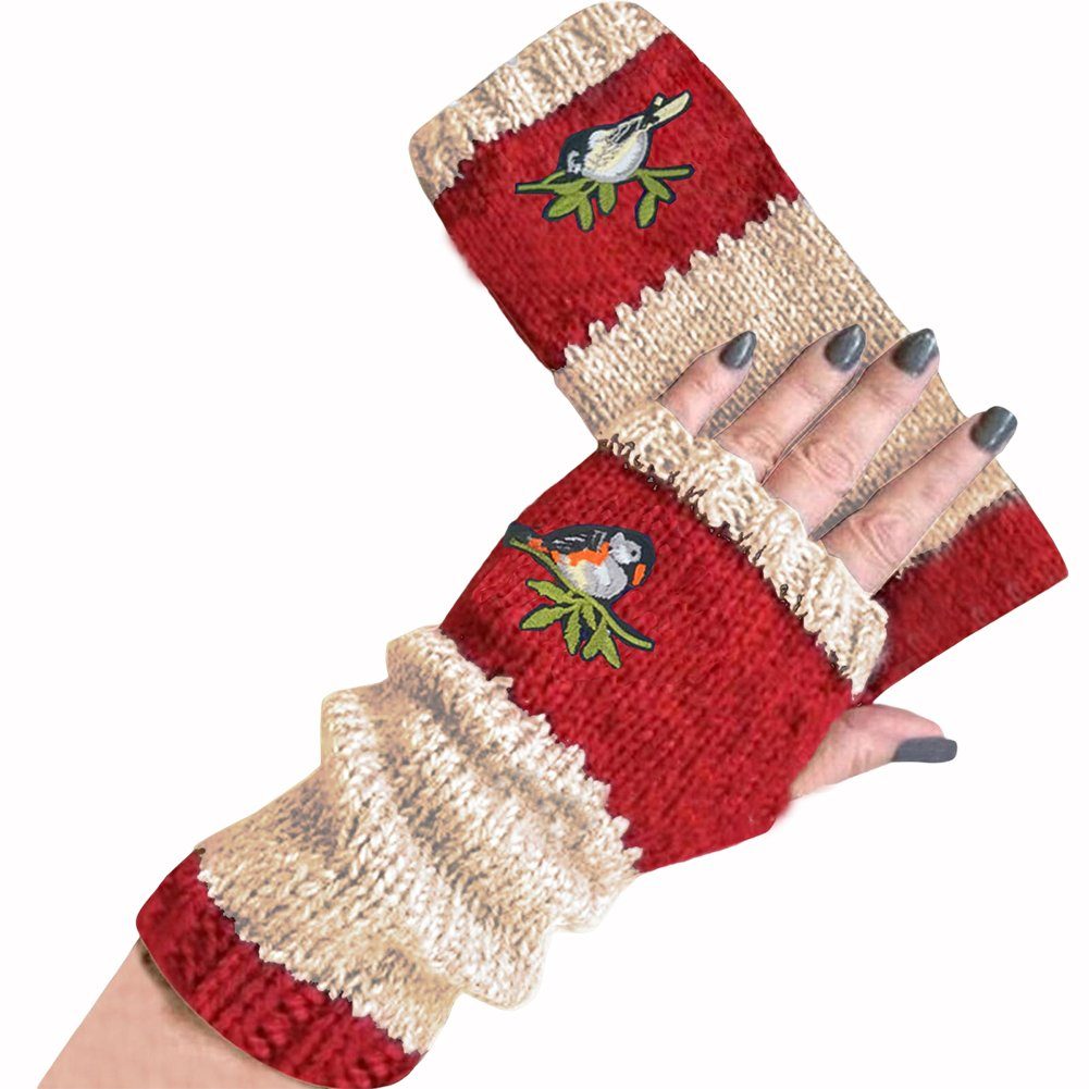 Handschuhe, Fleecehandschuhe Strickhandschuhe Einheitsgröße Damen-Halbfingerhandschuhe, Strickhandschuhe, H Fingerlose Blusmart