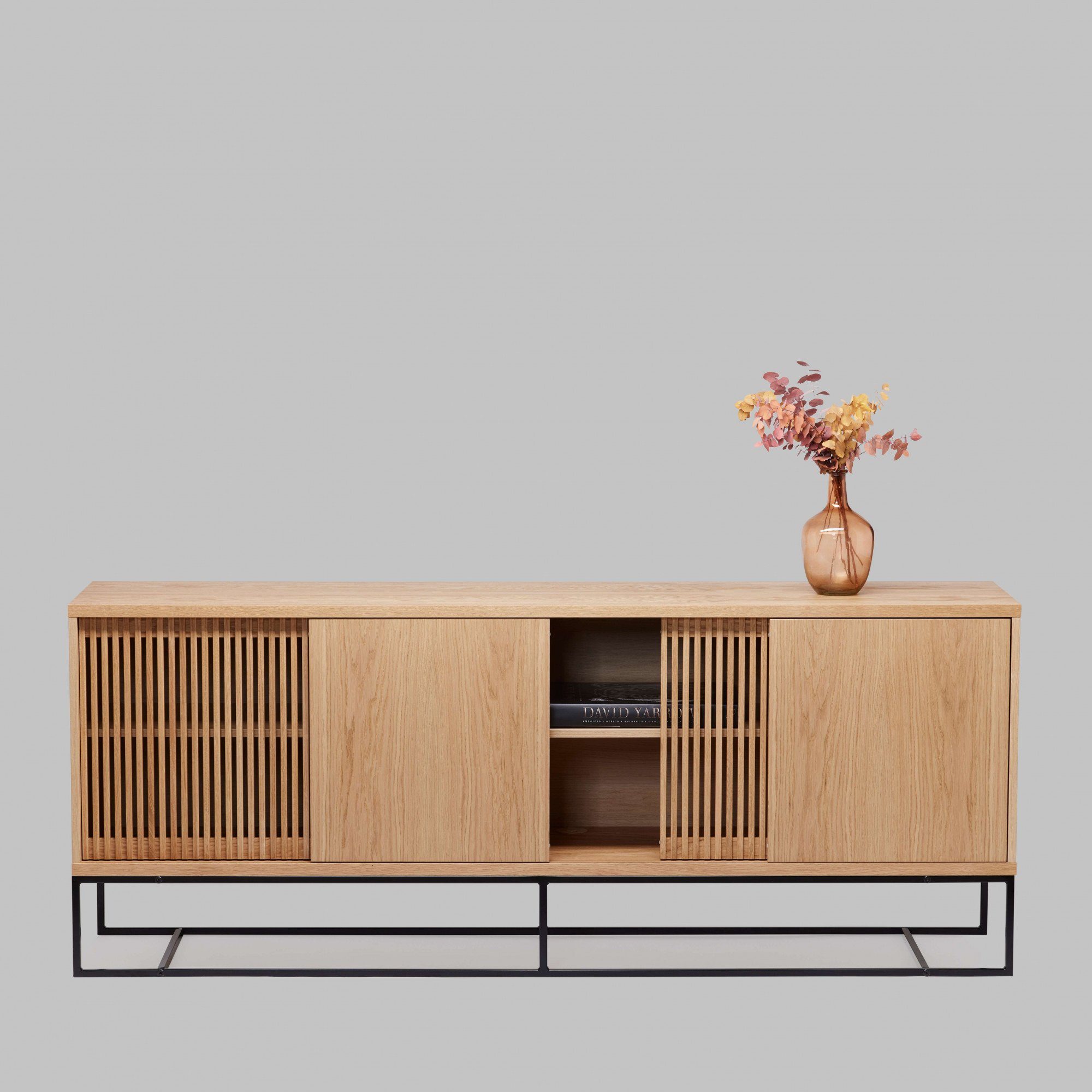 Woodman Sideboard Ende, Kommode, teilmassiv, Metallfüße, Breite 188 cm, FSC®