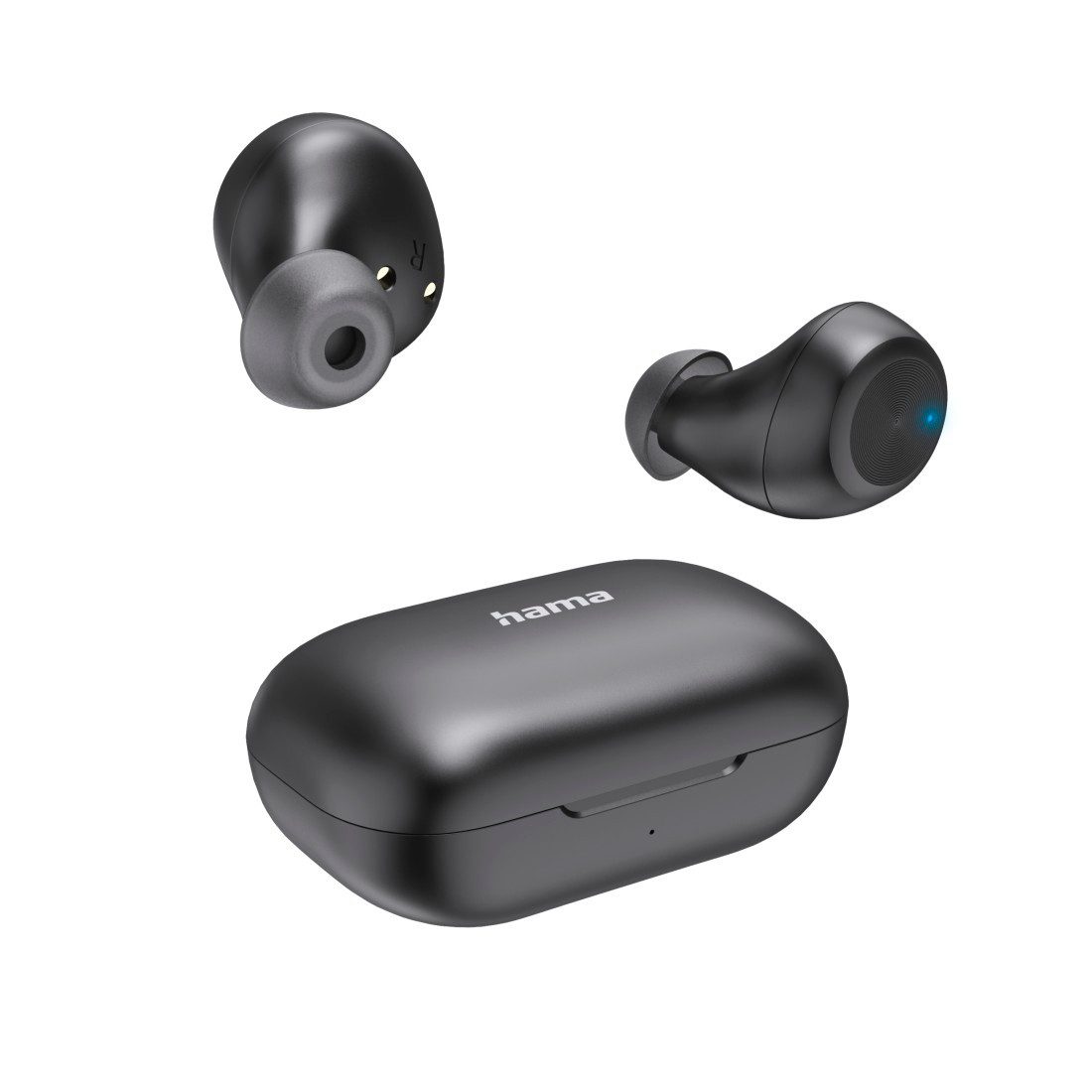 Hama Bluetooth-Kopfhörer kabellos (In-Ear, Equalizer, Mikrofon) Bluetooth-Kopfhörer (Google Assistant, Siri, True Wireless, spritzwassergeschützt, Sprachsteuerung, Touch-Sensor)