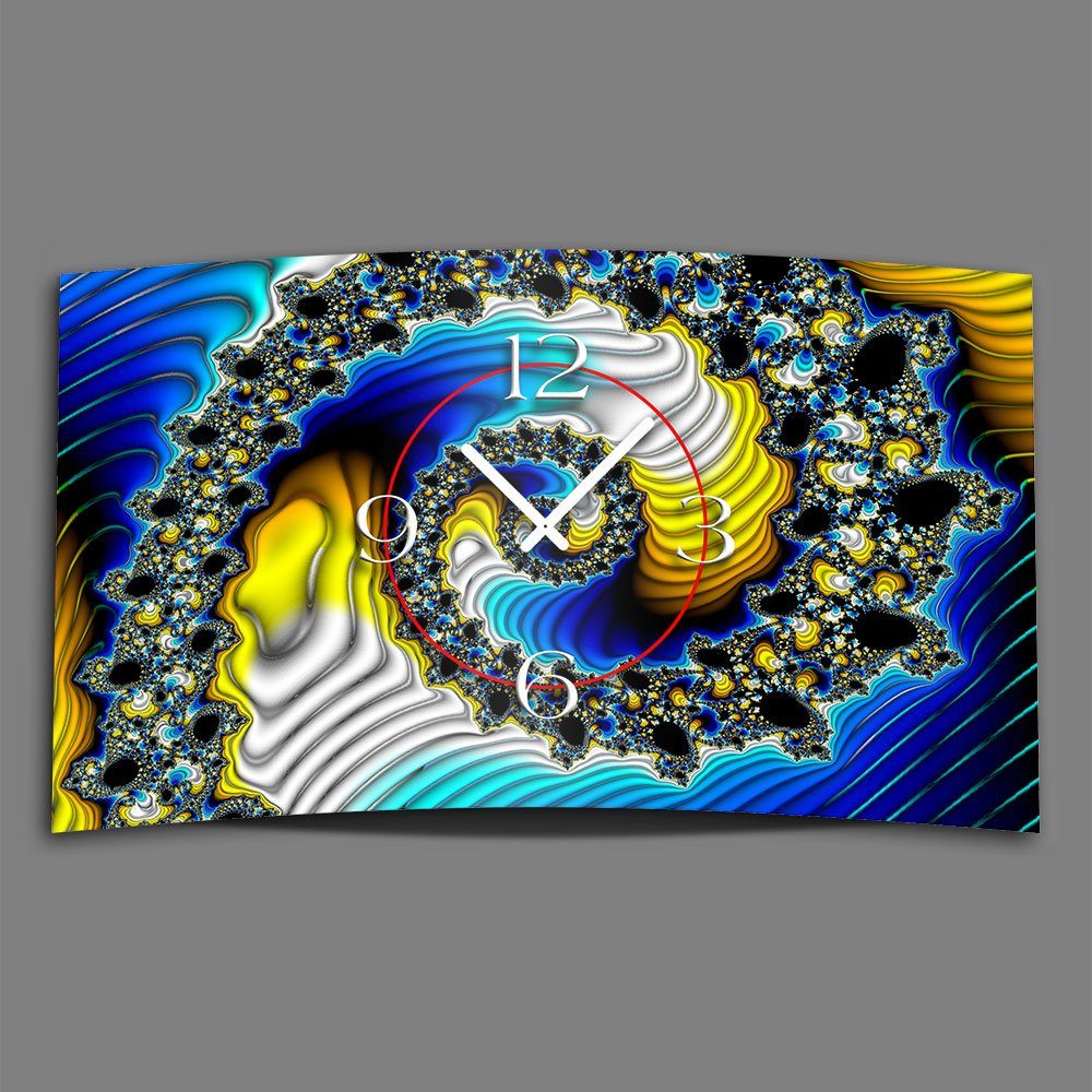 dixtime Designer modernes Alu-Dibond) Wanduhren aus Wanduhr Digital psycodelic 3D-Optik Art 4mm Wanduhr Designer (Einzigartige