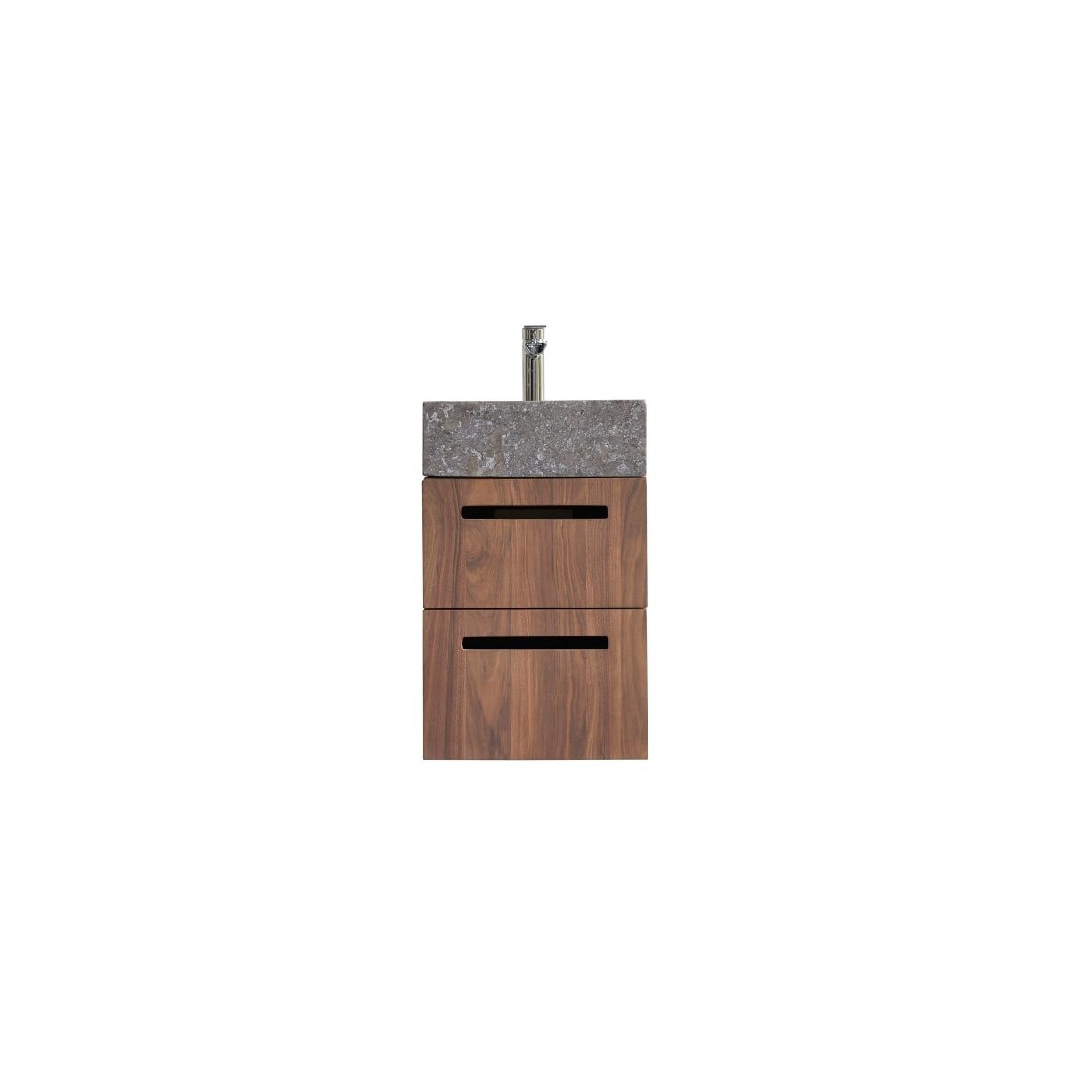 Tikamoon Waschtisch Schrank aus Nussbaumholz mit Waschbecken 40 Line