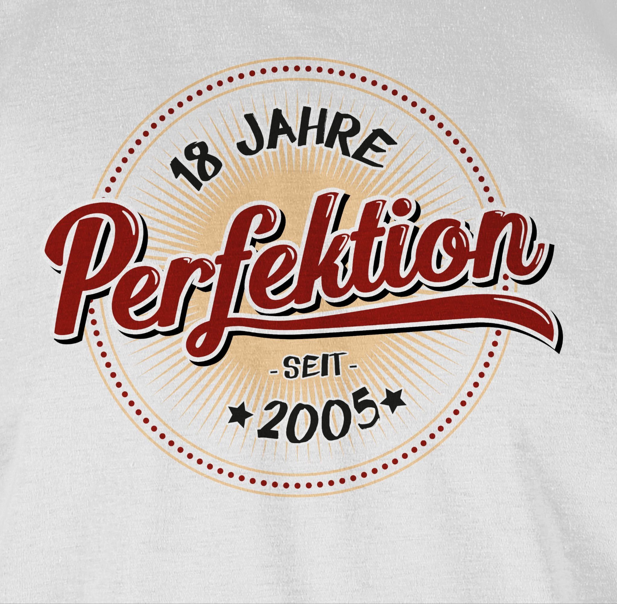 Perfektion Weiß Geburtstag 2005 Jahre 18. Achtzehn T-Shirt Shirtracer seit 2