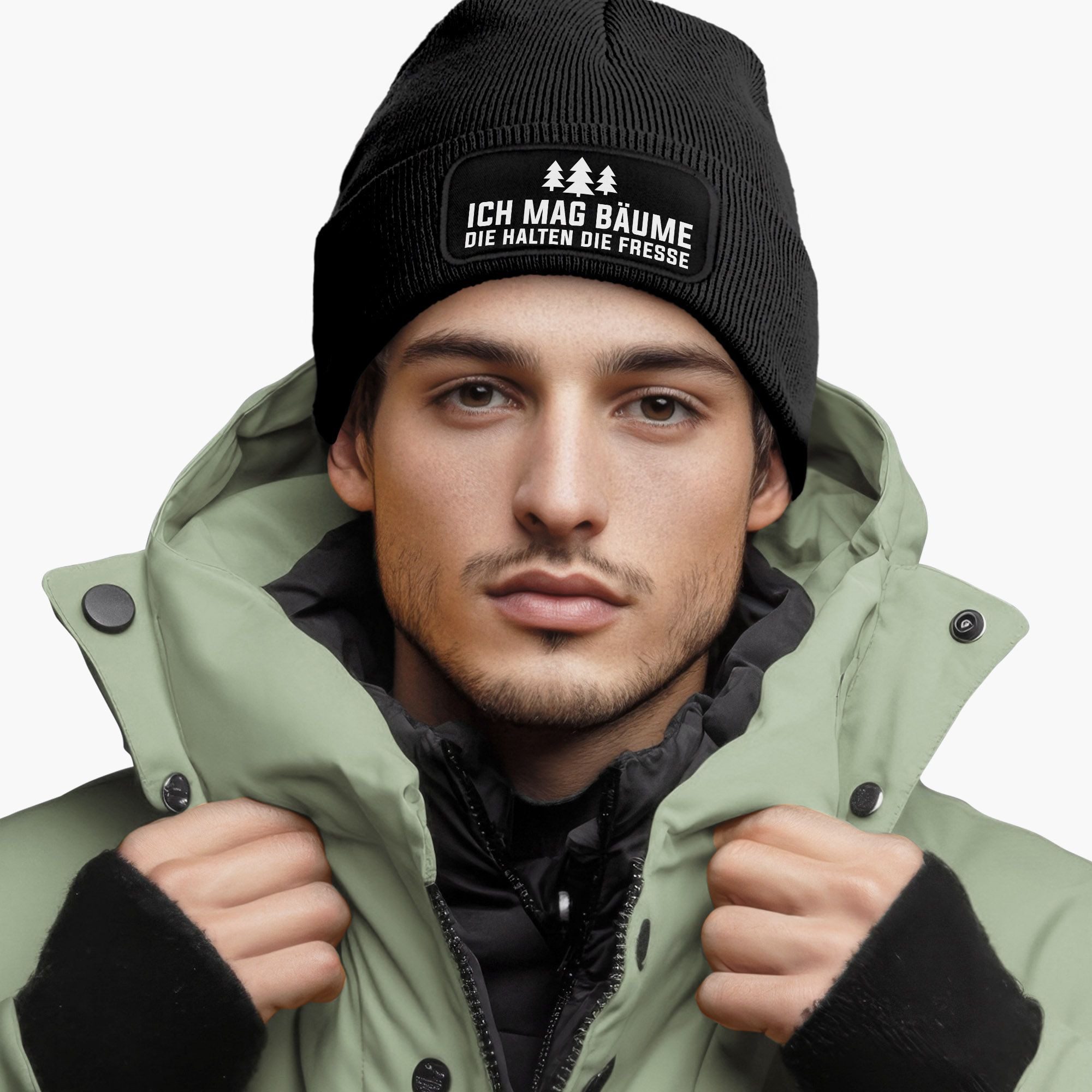 MoonWorks Strickmütze Herren Beanie mit Patch Strickmütze mit Spruch Ich ma günstig online kaufen