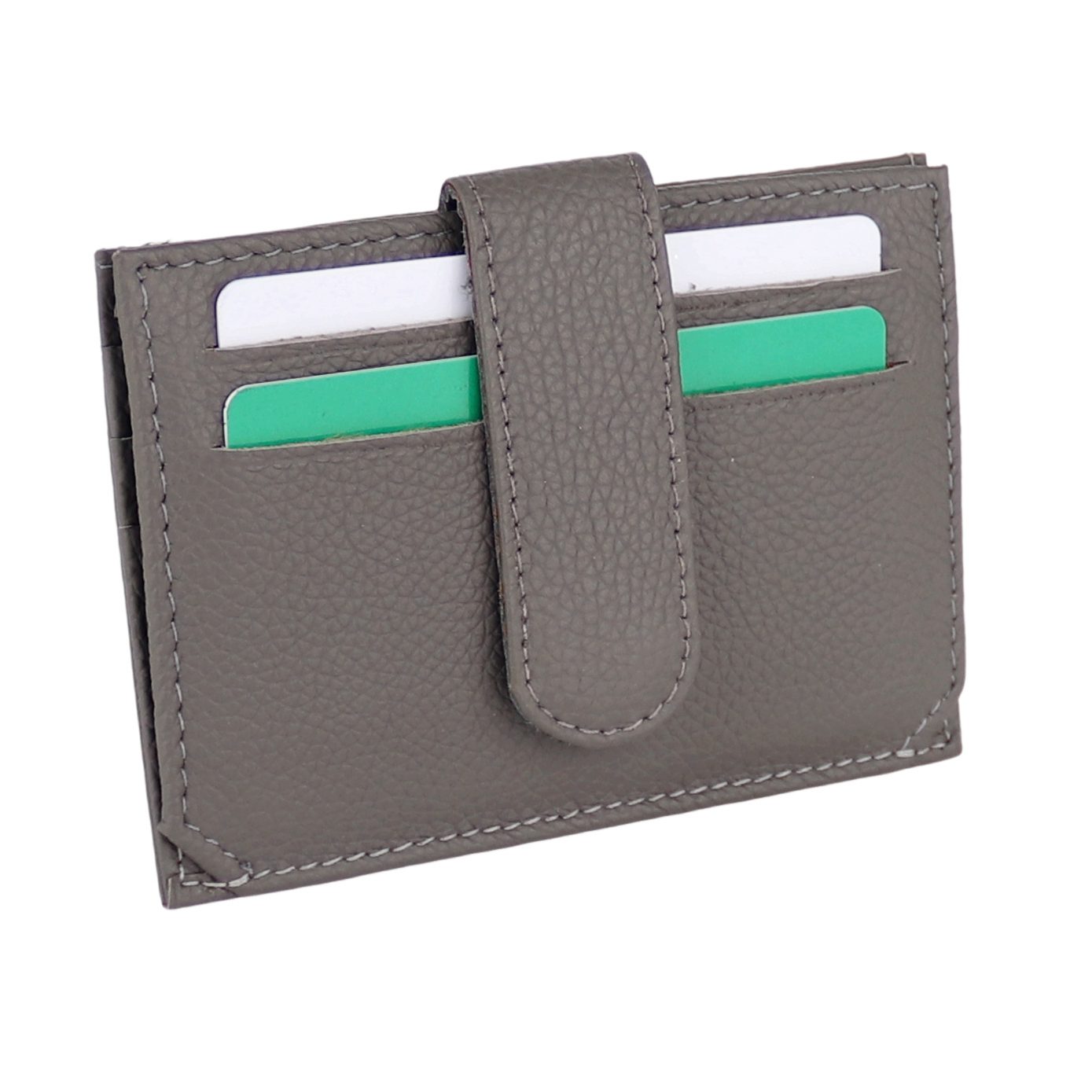 MIRROSI Mini Geldbörse Kleines Portemonnaie aus weichem Echtleder (10x8x0,80cm) extra Dünn und leicht), 1x Fach mit Reißverschluss