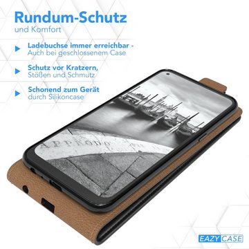 EAZY CASE Handyhülle Flipcase für LG K61 6,53 Zoll, Tasche Klapphülle Handytasche zum Aufklappen Etui Kunstleder Schwarz