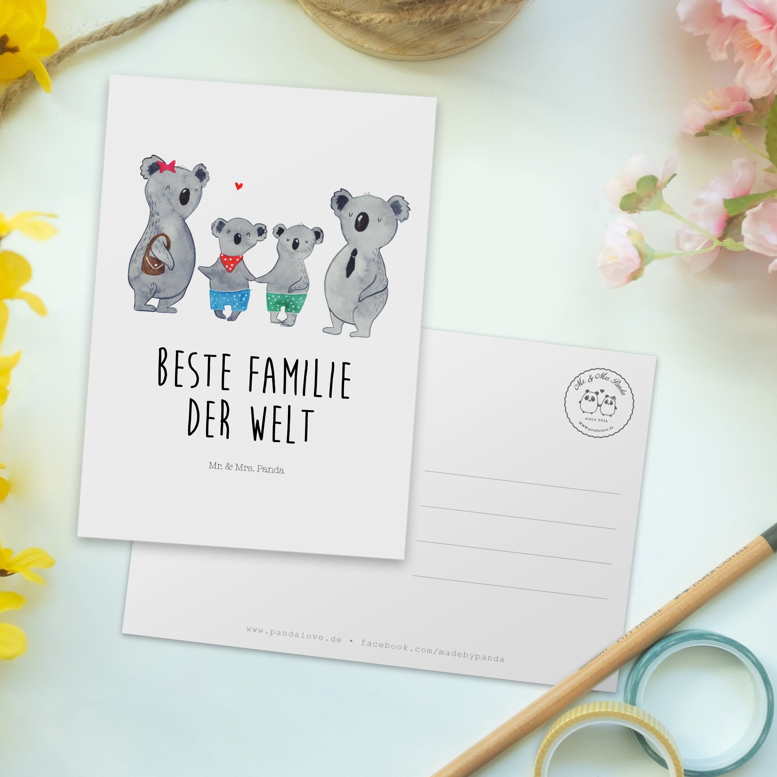 Mr. & Mrs. Panda Postkarte Geschenkkarte, Weiß zwei Einladung Familie Koala Karte, Geschenk, - 