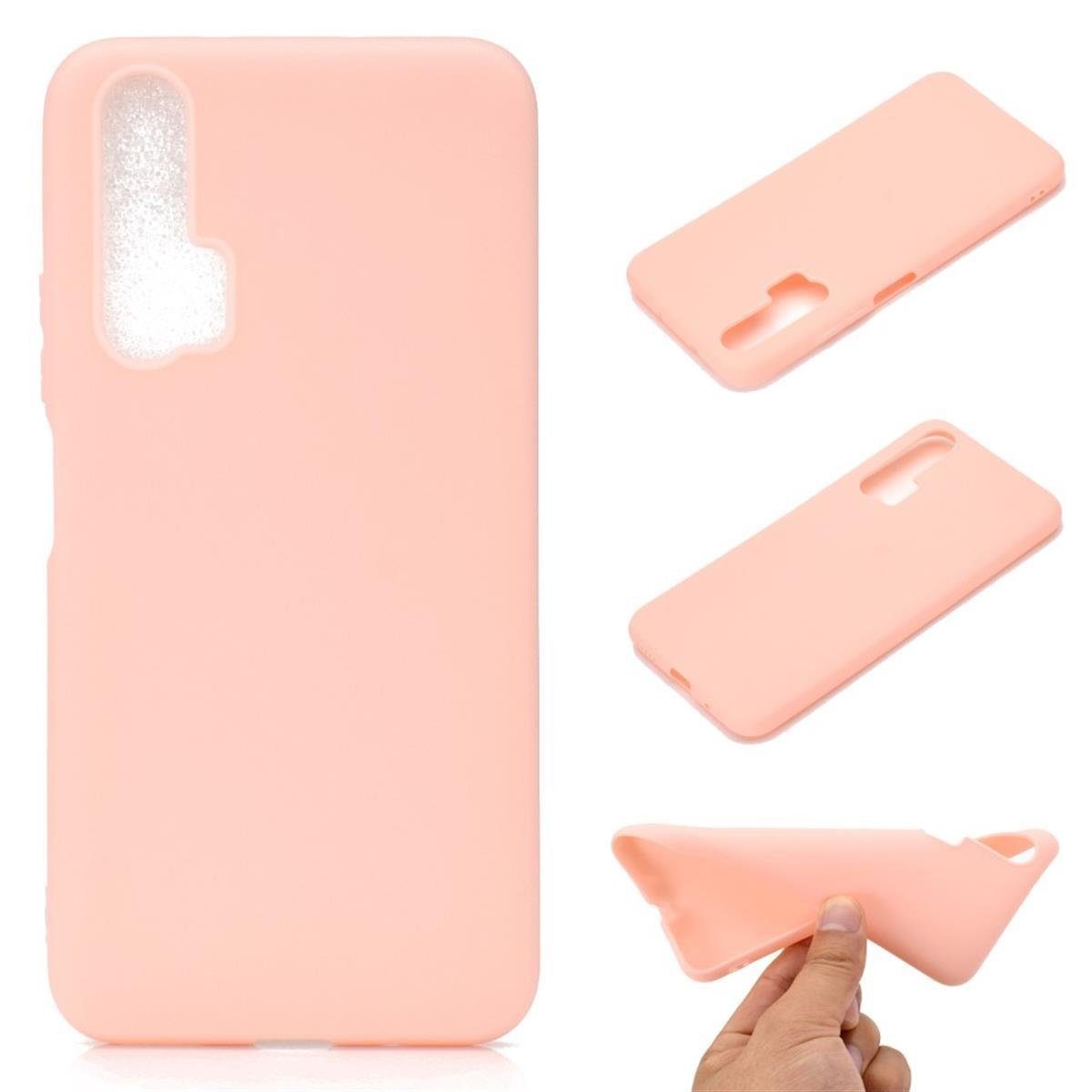 CoverKingz Handyhülle Honor 20 Pro Handy Hülle Silikon Cover Schutzhülle Case Etui matt Rosa 15,9 cm (6,3 Zoll), Schutzhülle Handyhülle Silikoncover Softcase farbig