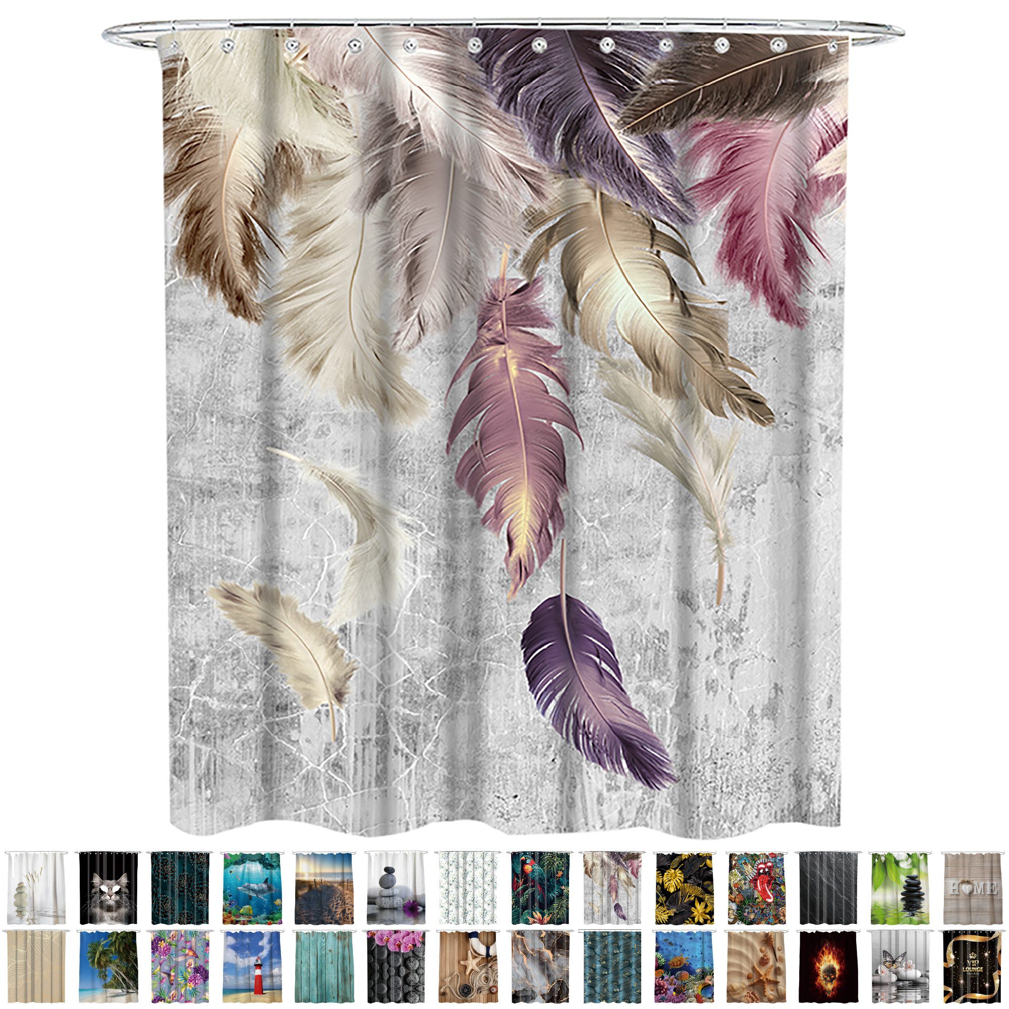 Sanilo Duschvorhang 180 x 200 cm, viele schöne Duschvorhänge zur Auswahl Breite 180 cm, 100% wasserdicht, Anti-Schimmel-Effekt, hochwertige Qualität