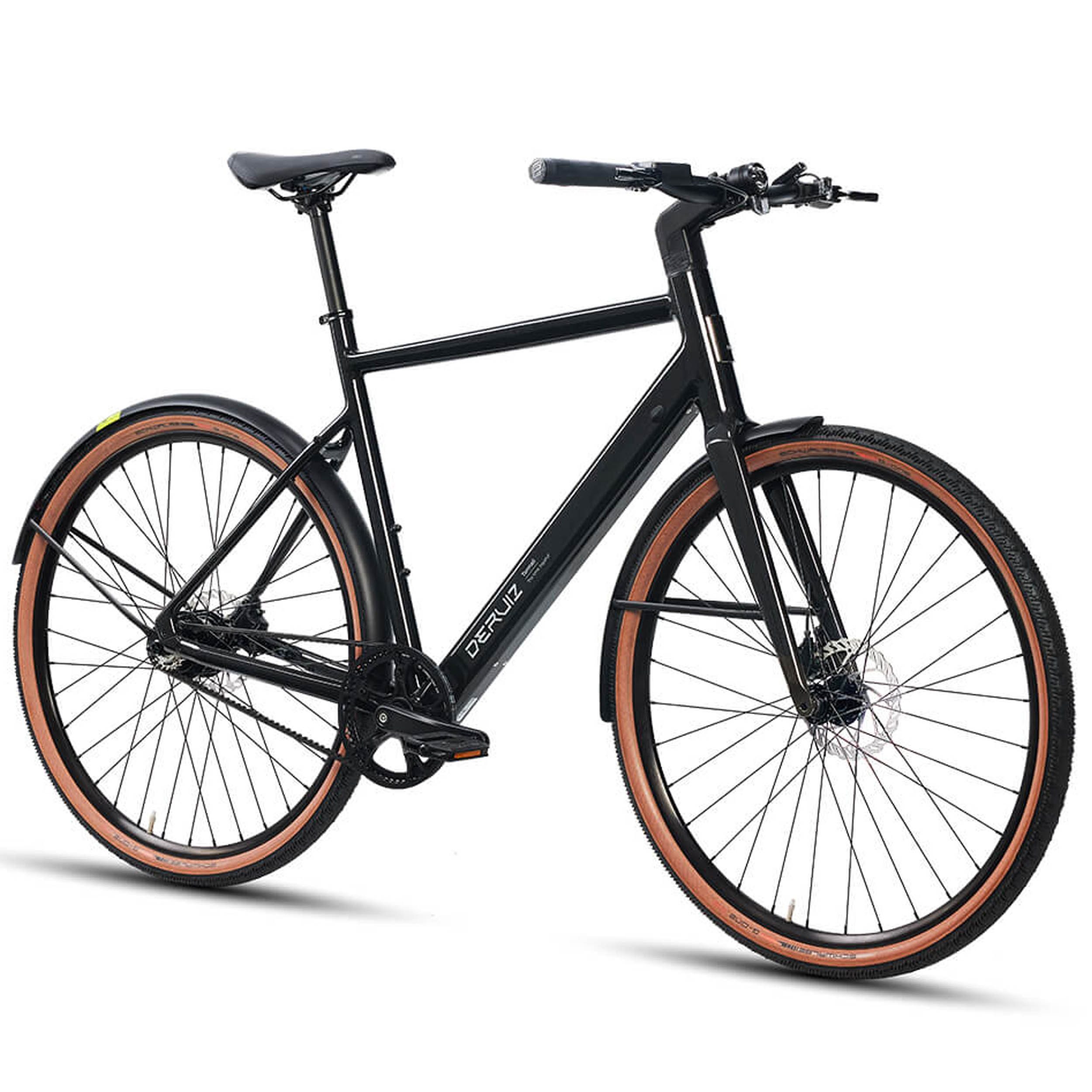 DERUIZ E-Bike Cityrad 23 Zoll City‑E‑Bike – Nur 18,5 kg leicht & bis zu 140 km, 1 Gang, Heckmotor, 360 Wh, 360 Wh Akku, 250 W Heckmotor, Bluetooth-App