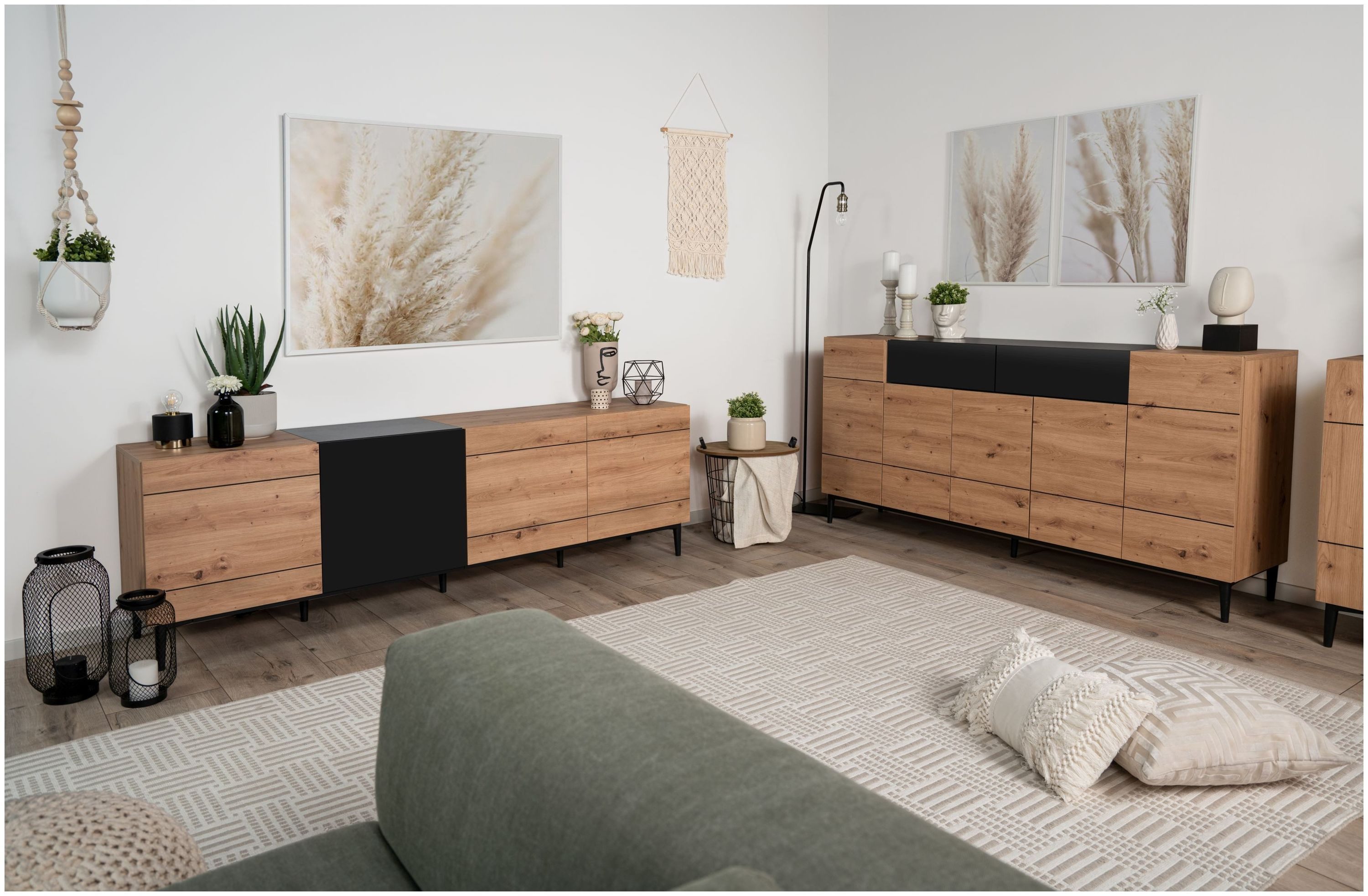 Finori Sideboard, Artisan Oak / Schwarz B x H x T ca. 180 x 90 x 42 cm