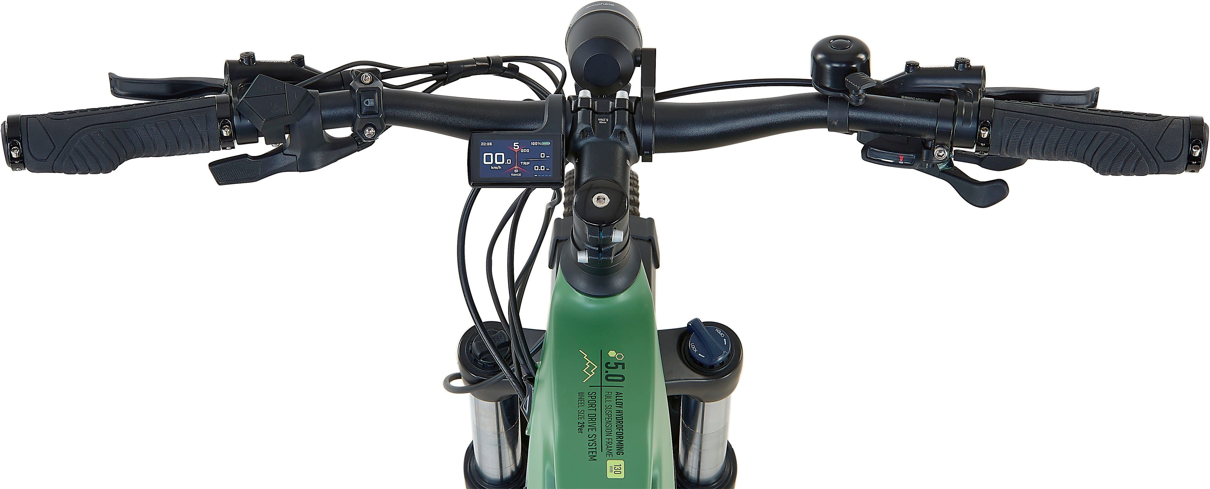 Prophete E-Bike ATB Stack 5.0, 10 Gang Shimano, Kettenschaltung, Mittelmotor, 720 Wh, (Akku-Ladegerät), Pedelec, Elektrofahrrad für Damen u. Herren, MTB