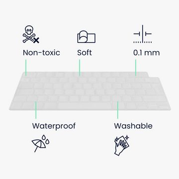 kwmobile Aufbewahrungstasche Silikon Tastaturschutz für Apple MacBook Air 13.6 M2 (A2681) Touch ID (1-tlg), QWERTZ Keyboard Cover Abdeckung - Transparent