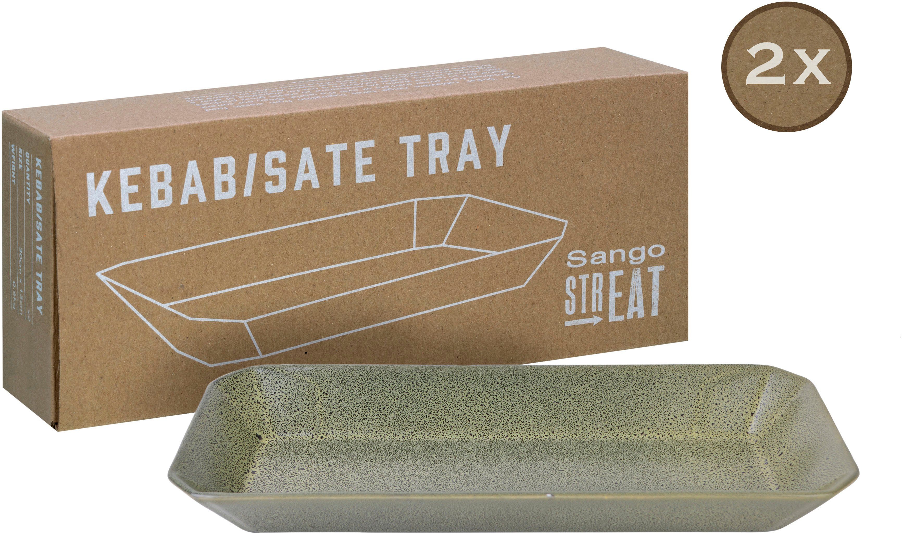 CreaTable Servierschale Kebab, Steinzeug, (Set, 2-tlg), Snackschale, Topaktueller „Street Food“ Trend