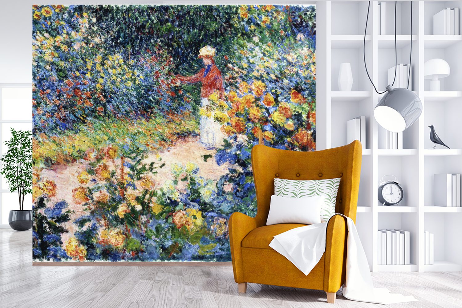 MuchoWow Fototapete Im Vinyl Garten (5 Claude Monet, St), Tapete Montagefertig Wandtapete Wohnzimmer, Matt, von für bedruckt, Gemälde 
