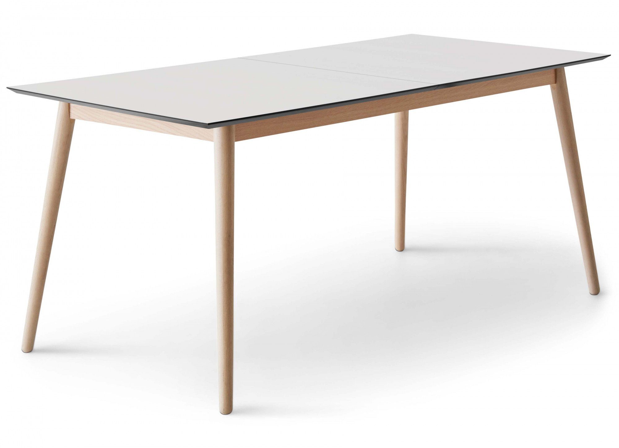 Hammel Furniture Esstisch Meza by Hammel (1-St), rechteckige Tischplatte MDF, Massivholzgestell, mit 2 Einlegeplatten Weiß | Weiß