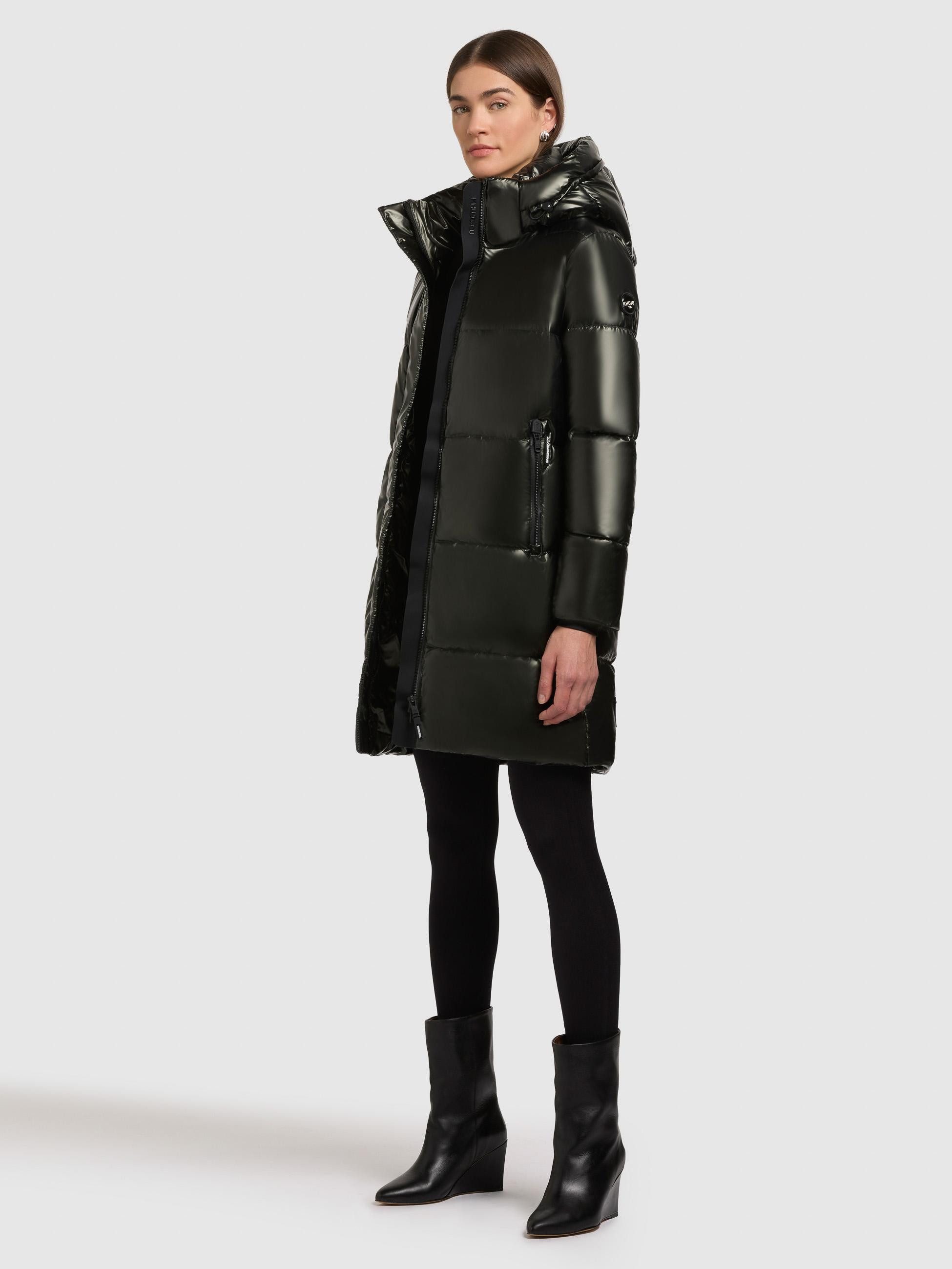 khujo Steppmantel Haya Shiny-YM Wasserdichter gesteppter Damen Winter Kurzmantel