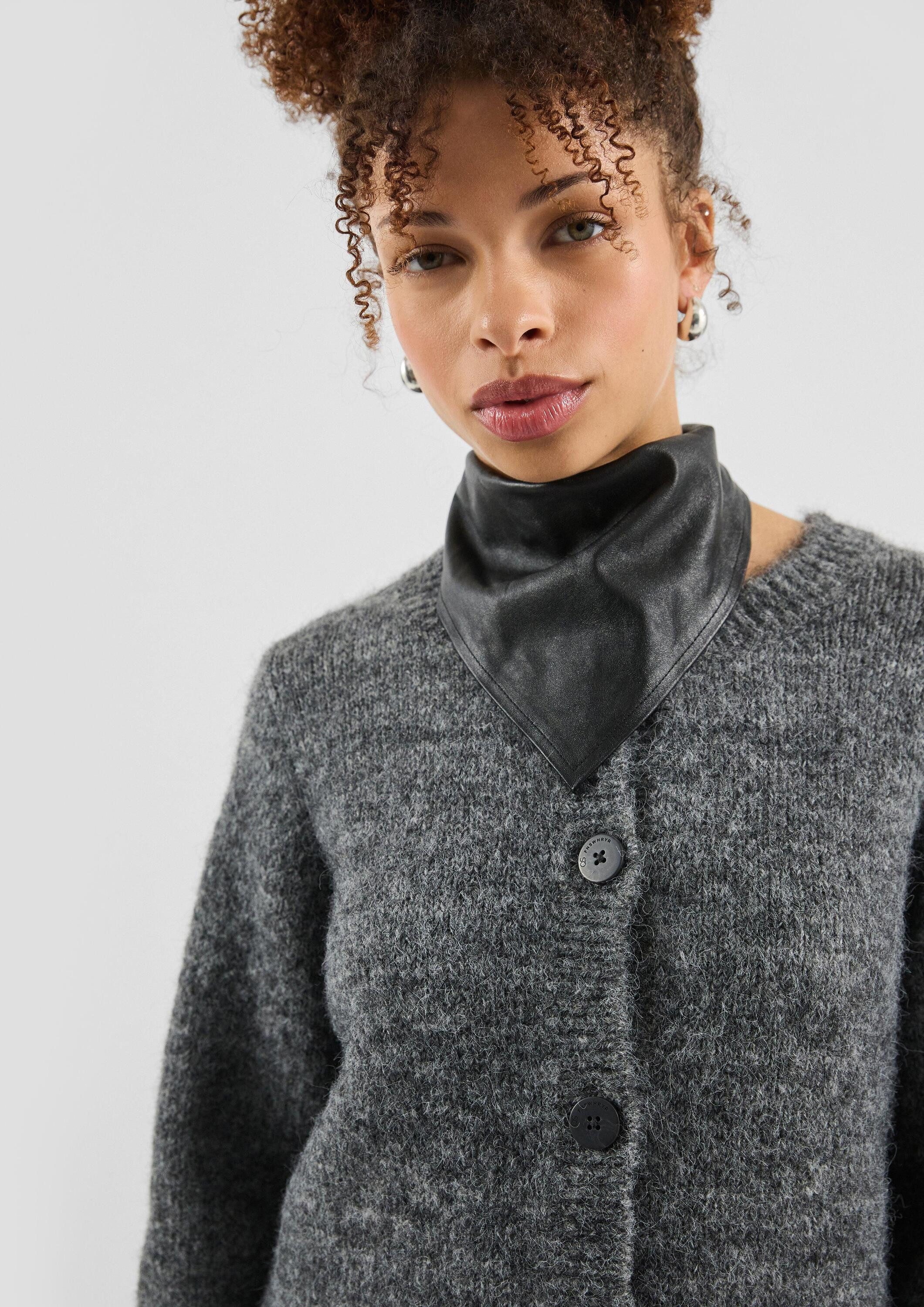 QS Cardigan Strickjacke Flauschige Strickjacke