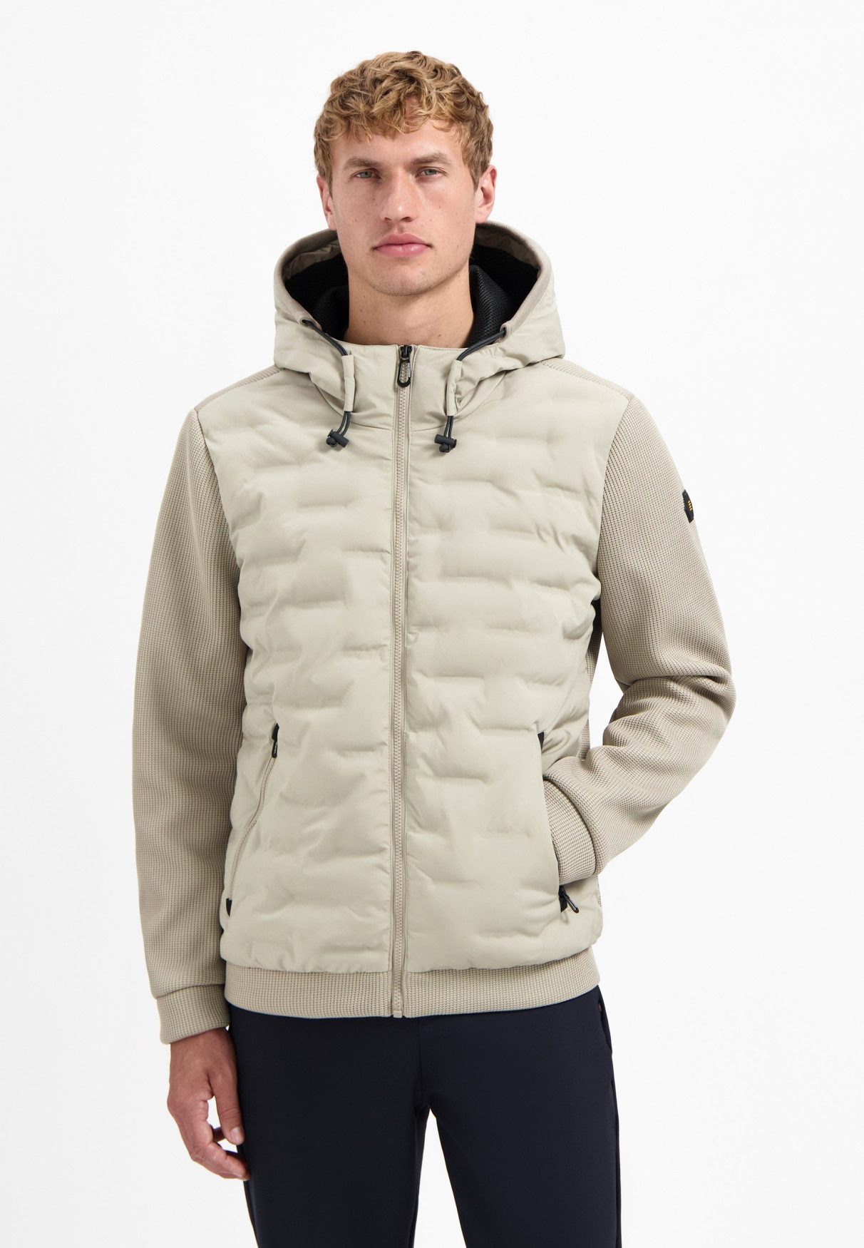 NO EXCESS Steppjacke No Excess Jacke mit Strickärmeln