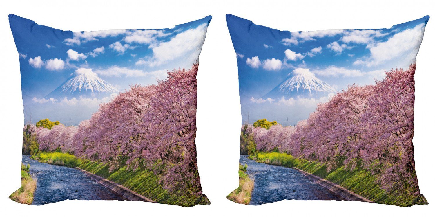 Accent Sky Digitaldruck, Fuji Doppelseitiger Abakuhaus des Flusses Clear Modern (2 Stück), Kissenbezüge Ansicht