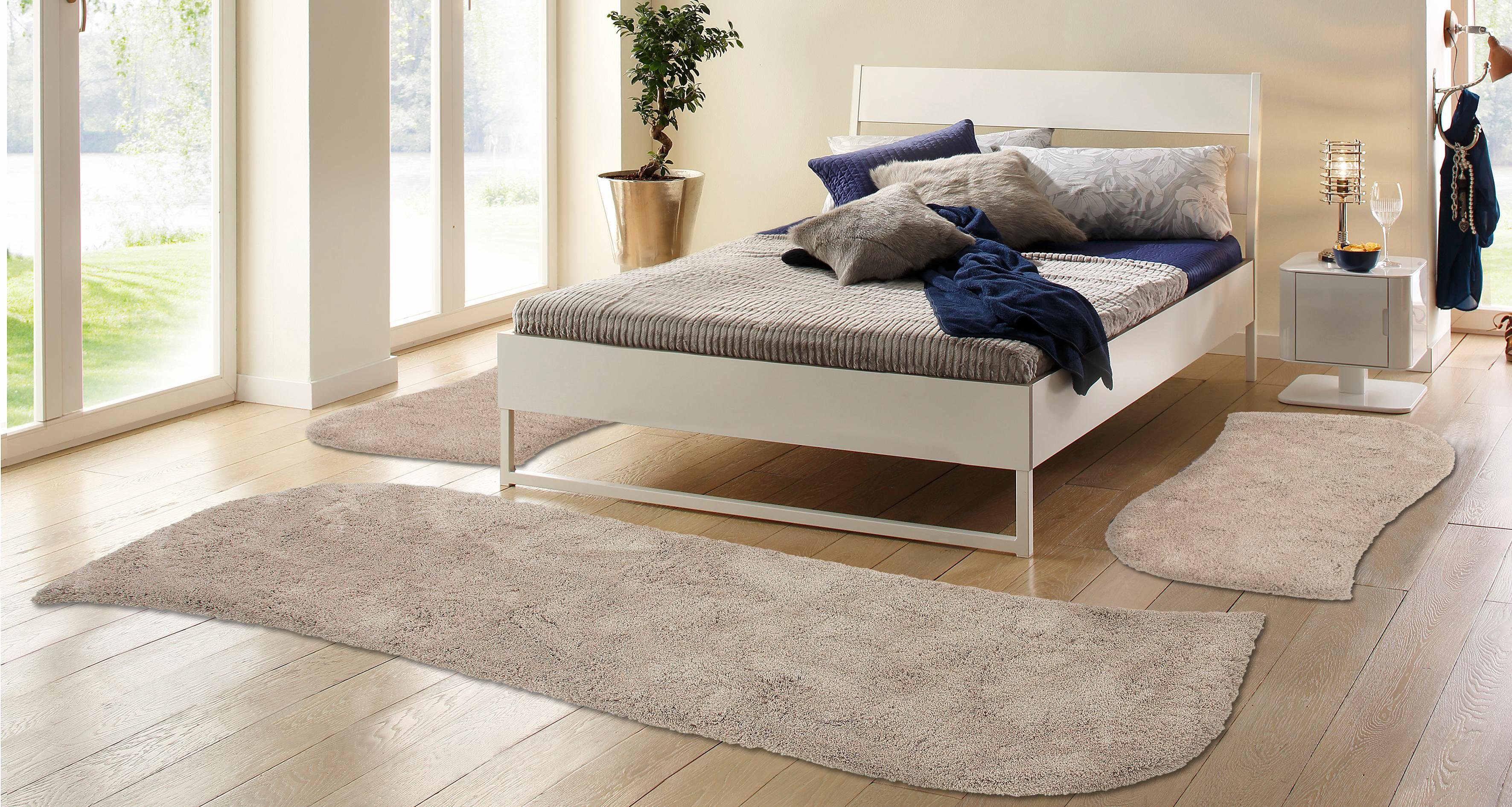OTTO home Hochflor-Bettumrandung Desner, Höhe 35 mm, (3-tlg), Mikrofaser, weich, flauschig, Schlafzimmer, Bettvorleger, Läufer Set – Bild 2 von 5