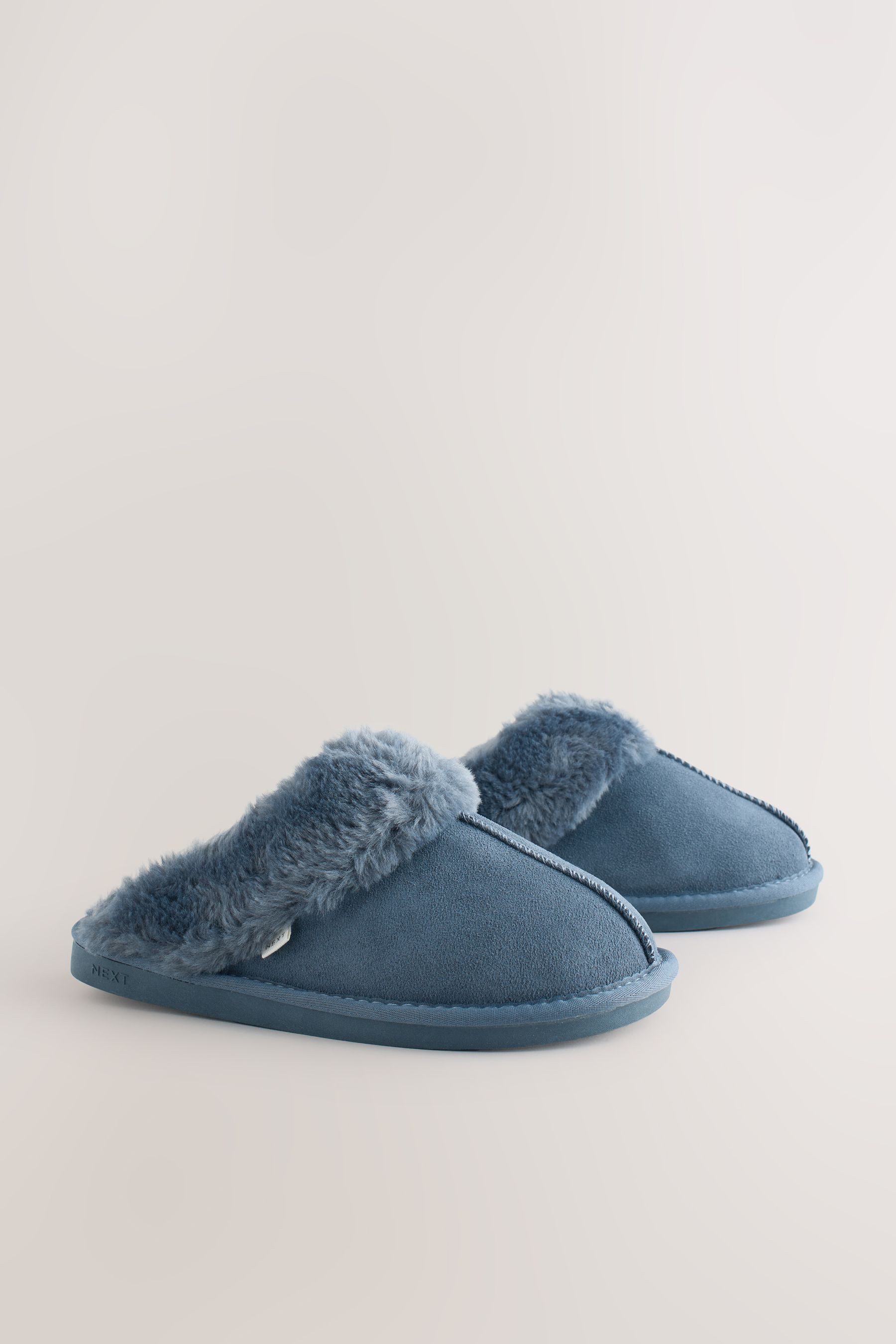 Next Hausschuhe aus Veloursleder mit Kunstfellfutter Hausschuh (1-tlg)
