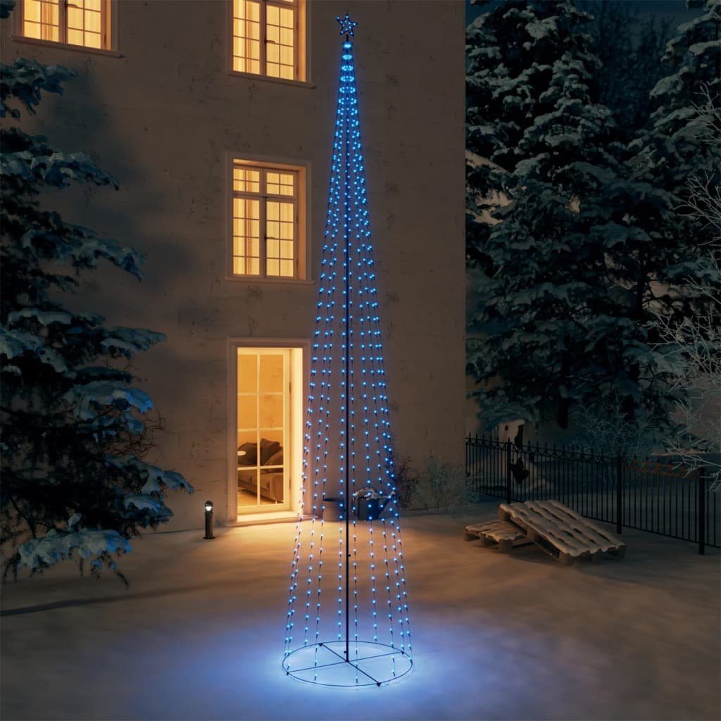 cm Baum Blau Weihnachtsbaum Kegelform LEDs 752 vidaXL LED 160x500 Deko