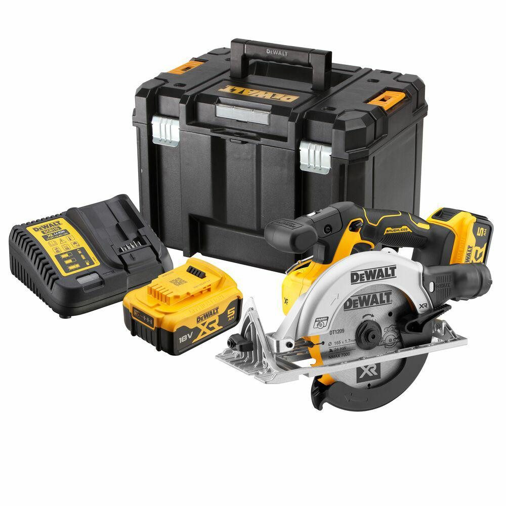 DeWalt Akku-Handkreissäge DEWALT Akku-Handkreissäge 18V 165mm DCS565P2 mit 2x5,0Ah und