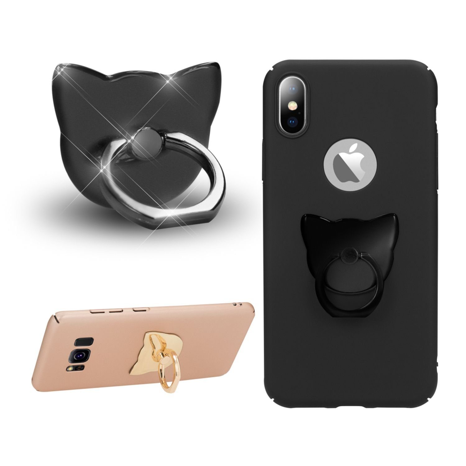 Nalia Smartphone-Hülle, Fingerhalterung Ring-Halter Katze