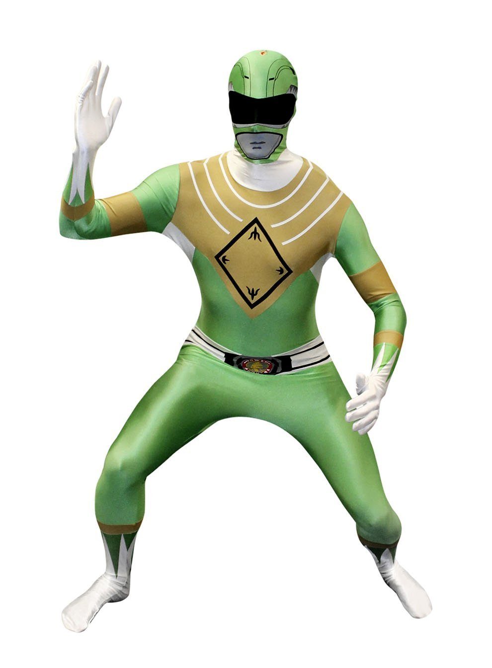 Morphsuits Kostüm Grüner Power Ranger, Original lizenzierter  Ganzkörperanzug zur Serie Mighty Morphin Power