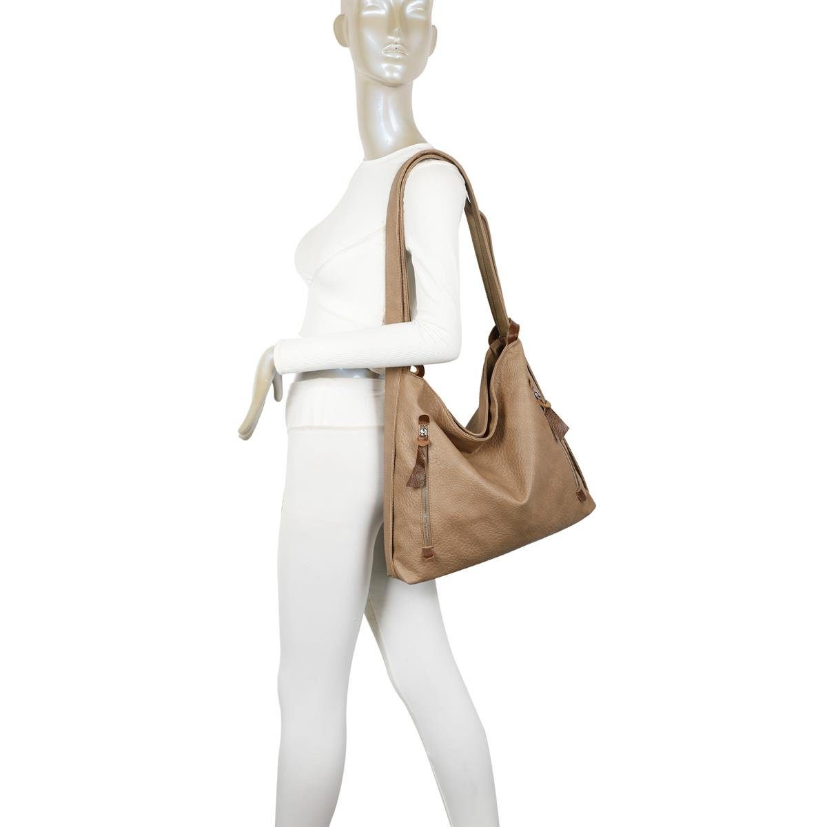 ITALYSHOP24 Schultertasche Damen Rucksack Handtasche Schultertasche, leicht günstig online kaufen