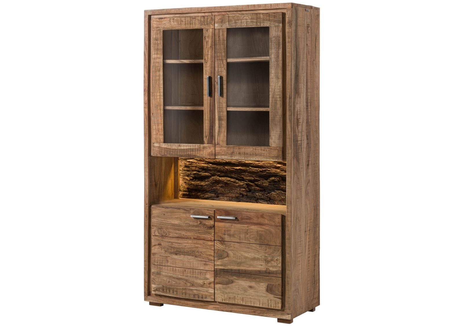 Massivmoebel24 Standvitrine #109 (Vitrine Akazie 98x40x180 günstig online kaufen
