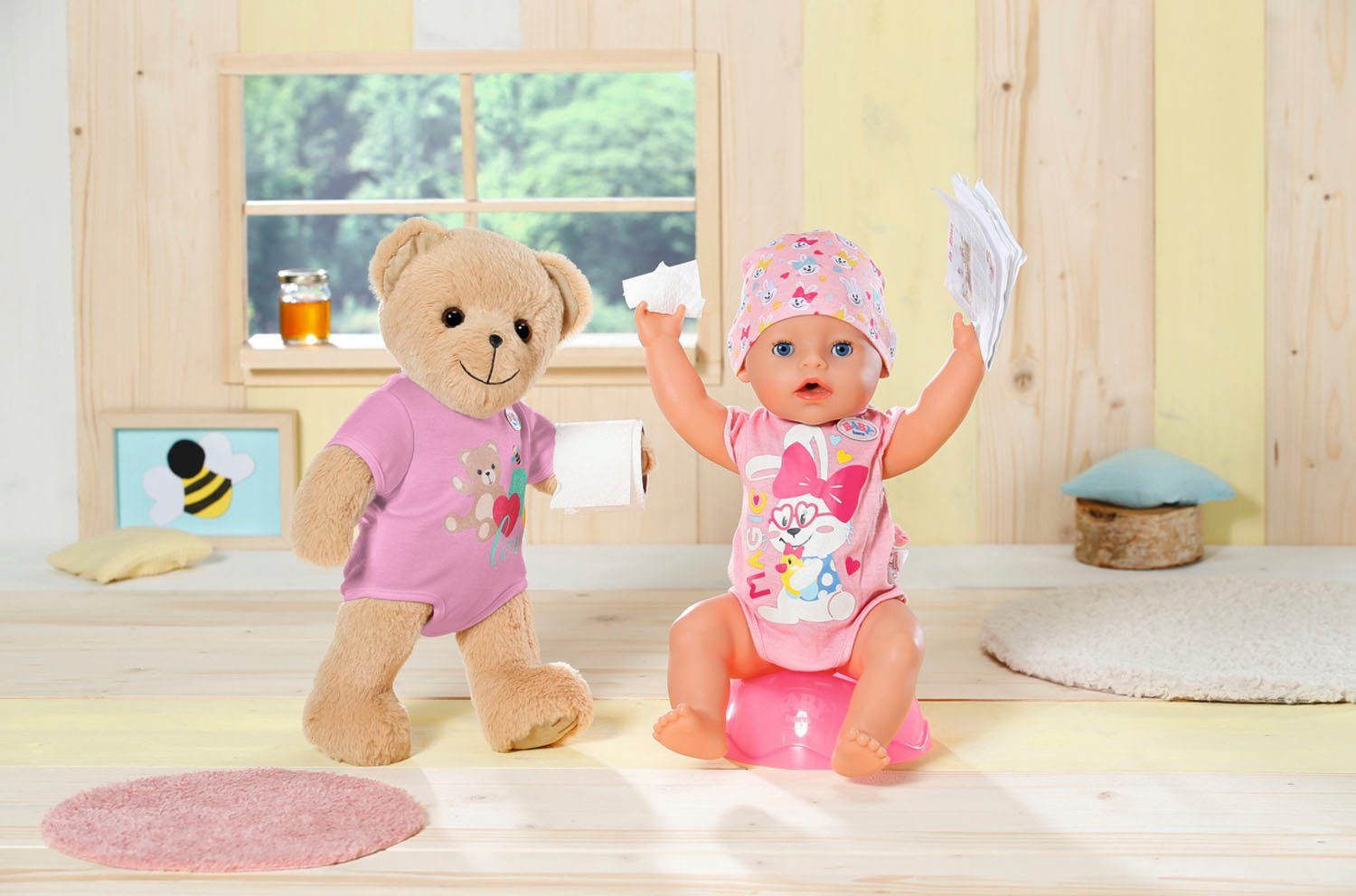 Baby Born Kuscheltier pink, inklusive Bär, Strampler