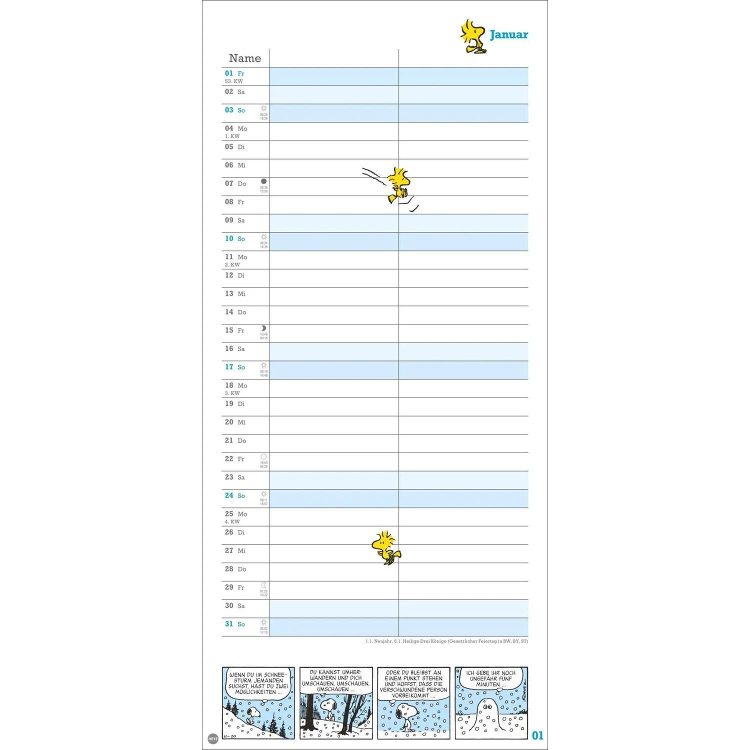 HEYE Wandkalender Peanuts Planer Wir zwei 2027