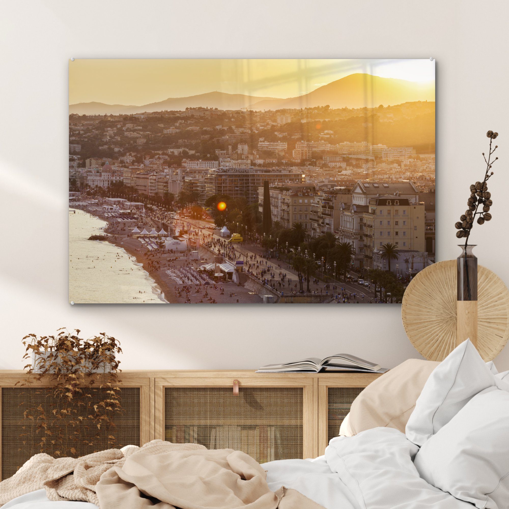 - Nizza, (1 Acrylglasbild MuchoWow Acrylglasbilder & - Küste Sonnenuntergang Schlafzimmer Wohnzimmer St),
