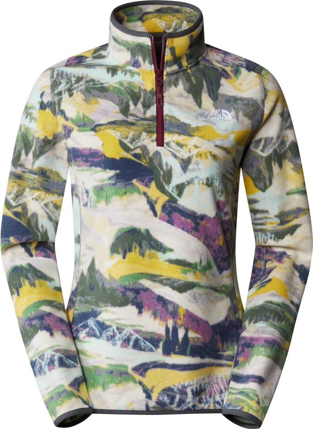 The North Face Fleeceshirt W 100 GLACIER PRINTED 1/4 ZIP Black Currant Purple Trail Dre