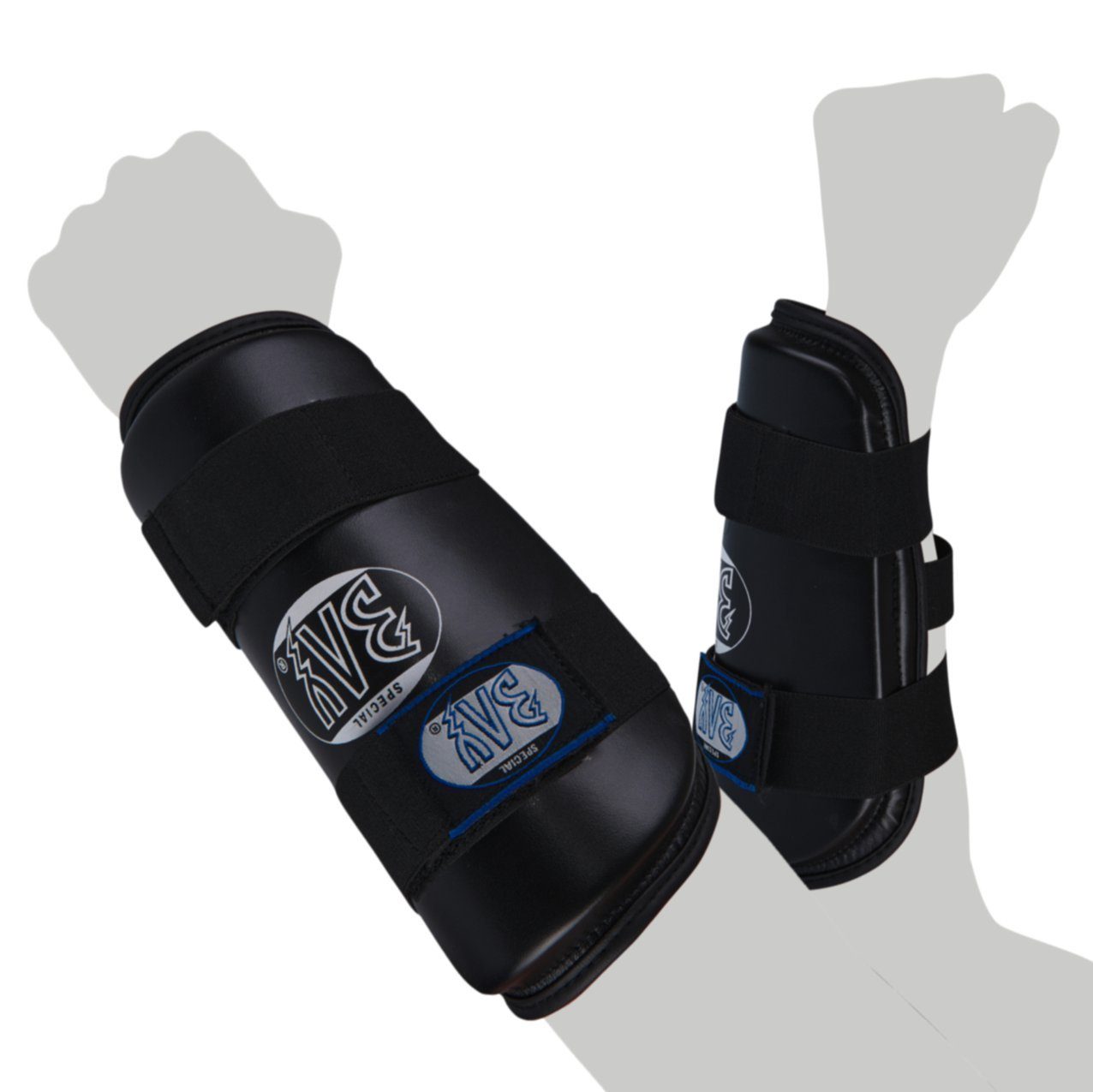 BAY-Sports Armschoner Unterarmschutz Unterarmschoner Kampfsport Krav, Für Vollkontakt geeignet, feucht abwischbar, Kunstleder, XS - XL