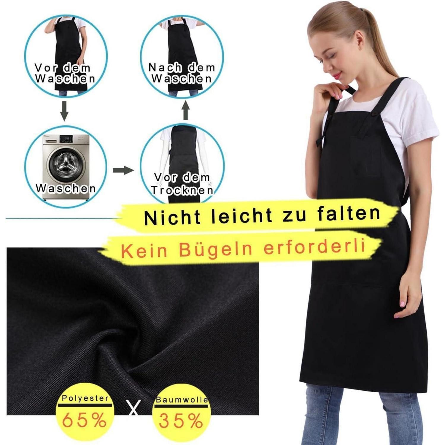 LuxusKollektion Kochschürze Schürze Tasche verstellbar Damen Herren Küche Kochen Grün