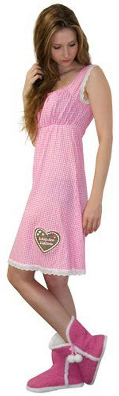 Markenwarenshop-Style Nachthemd Hüttengaudi Nachthemd Schlafanzug Damen in 3 Größen erhältlich S, M, L Größe: S