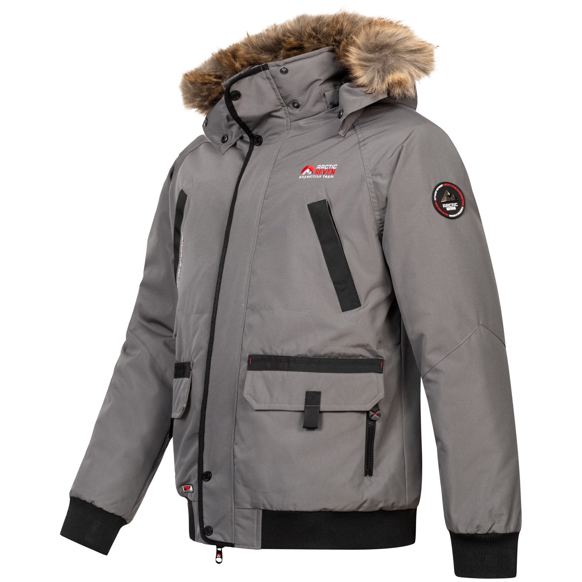 Arctic Seven Winterjacke ASArthuro mit abnehmbarer Kapuze und abnehmbarem Kunstfell