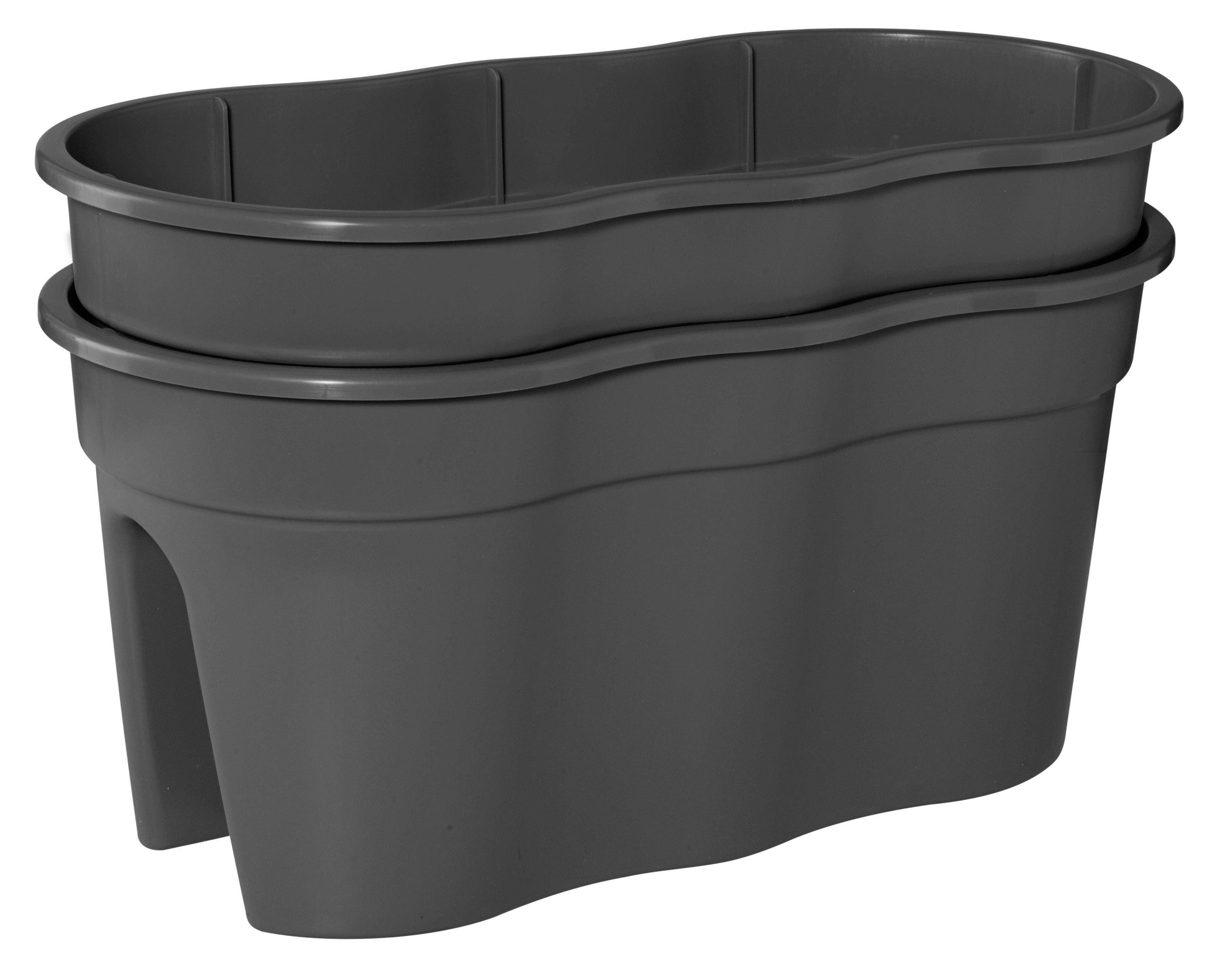 KHW Balkonkasten Flowerclip XXL (Set, 2 St), BxTxH: 57,5x27,7x27 cm