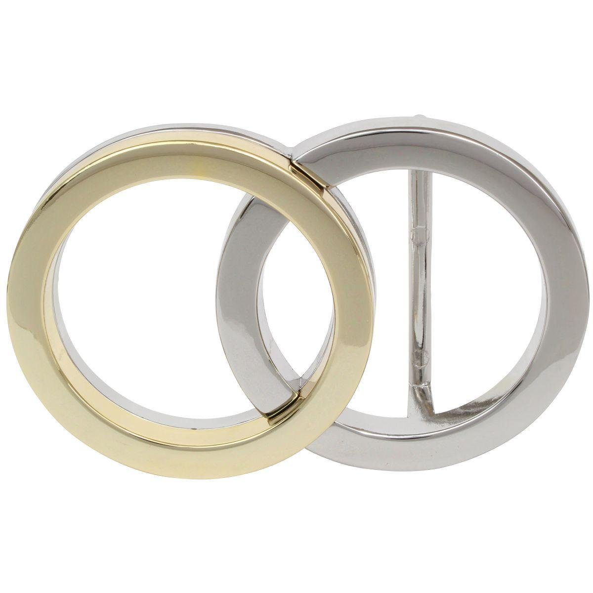 BELTINGER Gürtelschnalle Rings 4,0 Wechselschließe Gürtel bis bicolor 40mm - Gürtelschließe cm Buckle - g/s