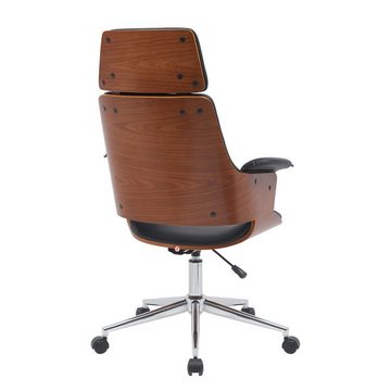 habeig Chefsessel Bürosessel Loungechair Stuhl Drehstuhl Leder Holz, aus Holz