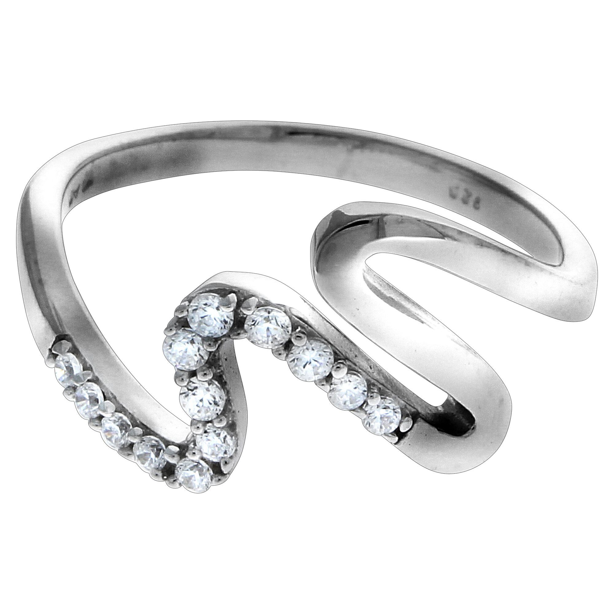 aus Silber Silber Sterling rhodiniert, 925/- Fingerring Eleganter Sterling Ring Vivance rhodiniert 925-/
