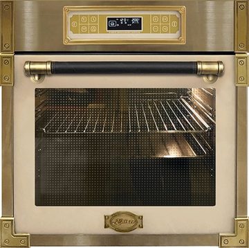 Kaiser Küchengeräte Einbaubackofen EH 6726 ElfAD/5 Jahres Garantie, mit 1-fach-Teleskopauszug, Retro Einbau Backofen 80L Elfenbeinfarbiges Glas,11 Betriebsfunktionen