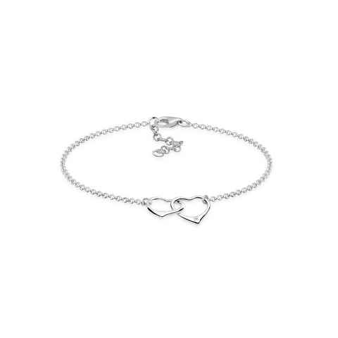 Elli DIAMONDS Armband Herz Anhänger Liebe Diamant (0.015 ct) 925 Silber