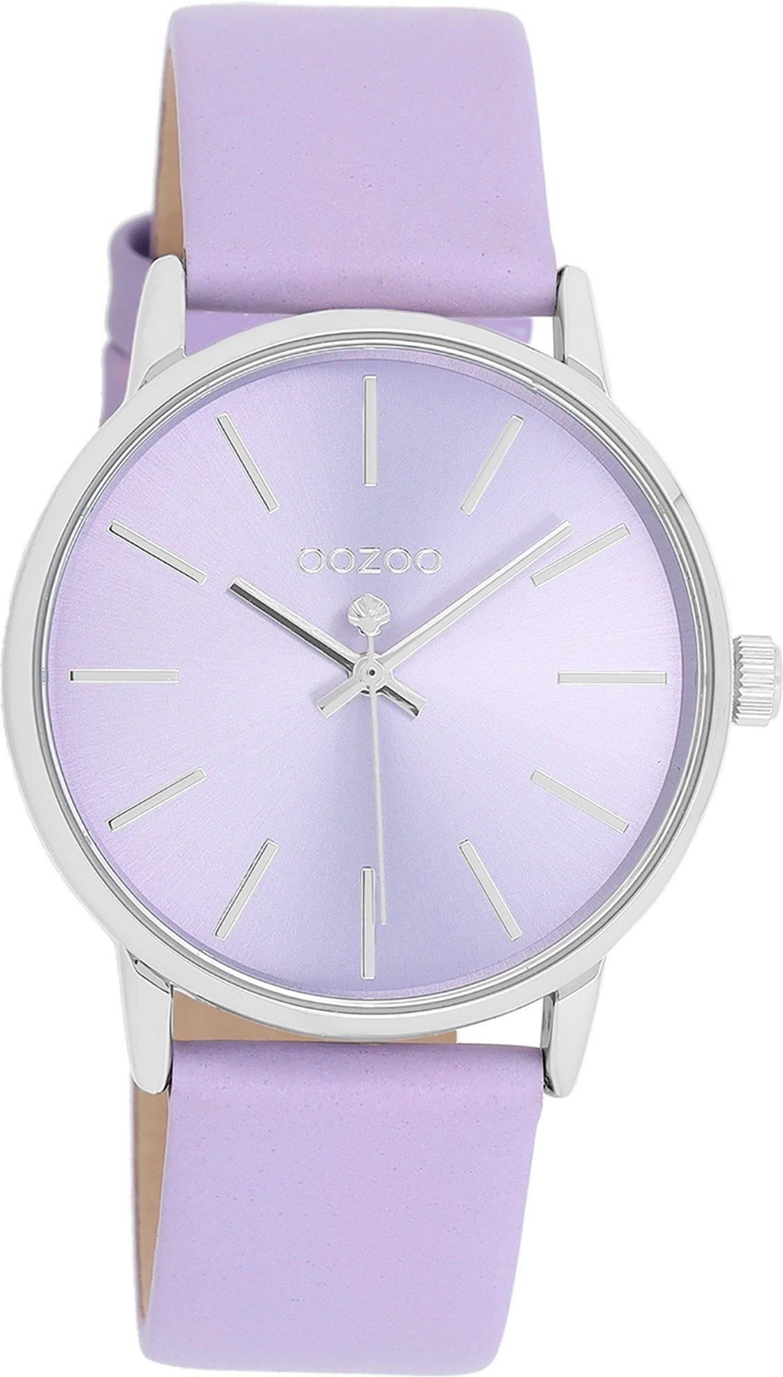 rund, (ca. Analog, Timepieces 36mm) Fashion-Style Oozoo Armbanduhr mittel Lederarmband, OOZOO Quarzuhr Damenuhr Damen